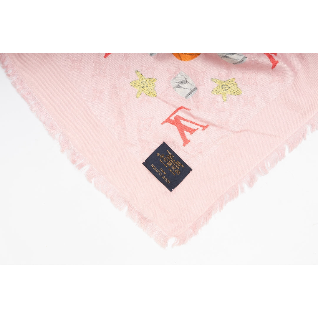 Louis Vuitton Pink Square Shawl