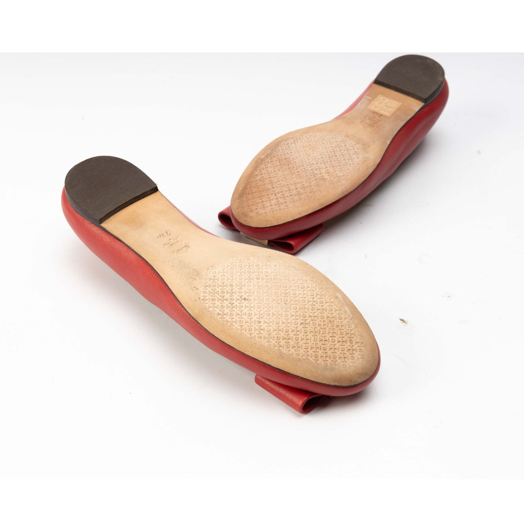 Tory Burch Red Chase Ballet Flats