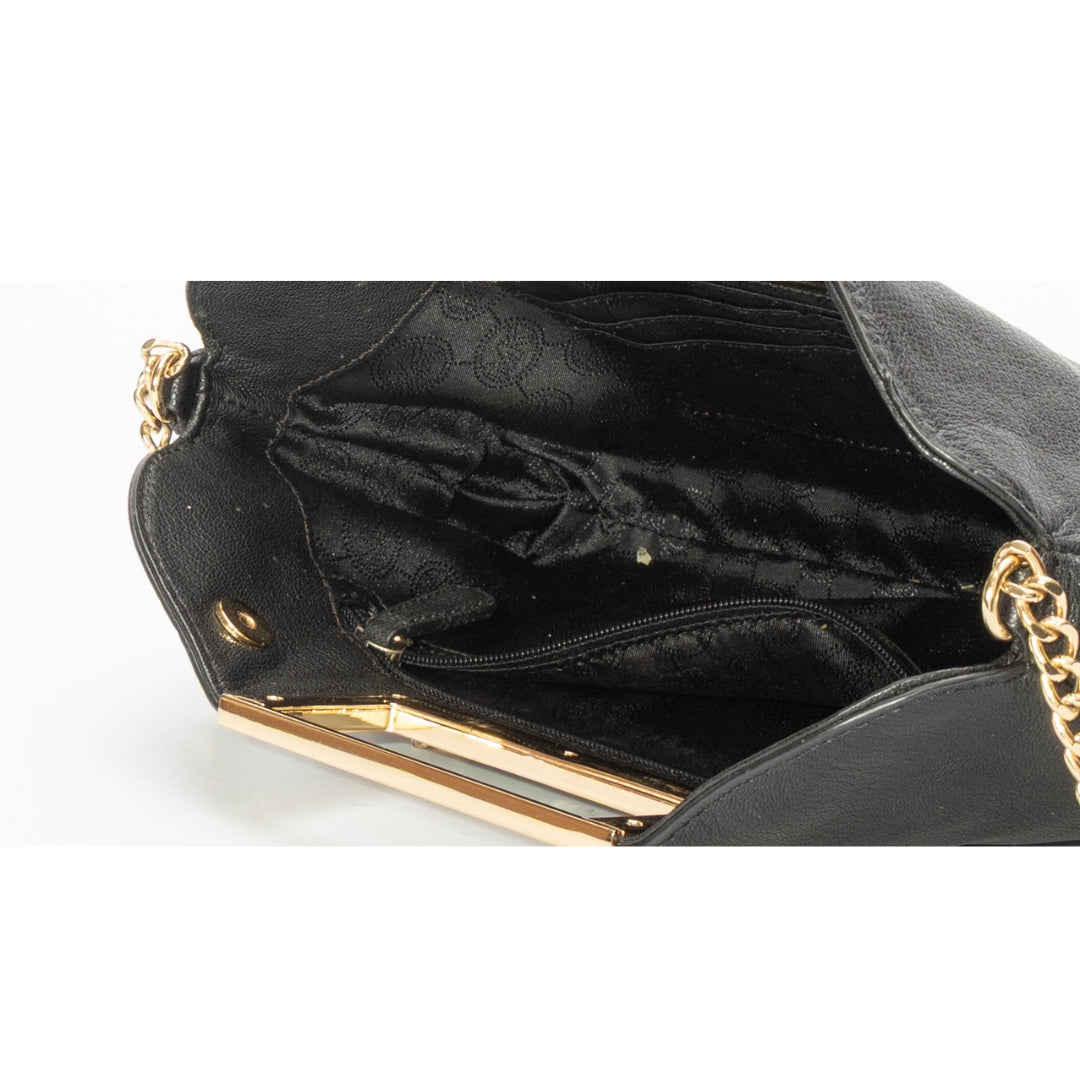 Michael Kors Black Berkley Clutch On Chain
