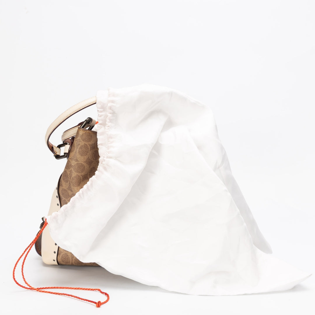 Coach Edie Signature Canvas Rivets Shoulder Bag 31