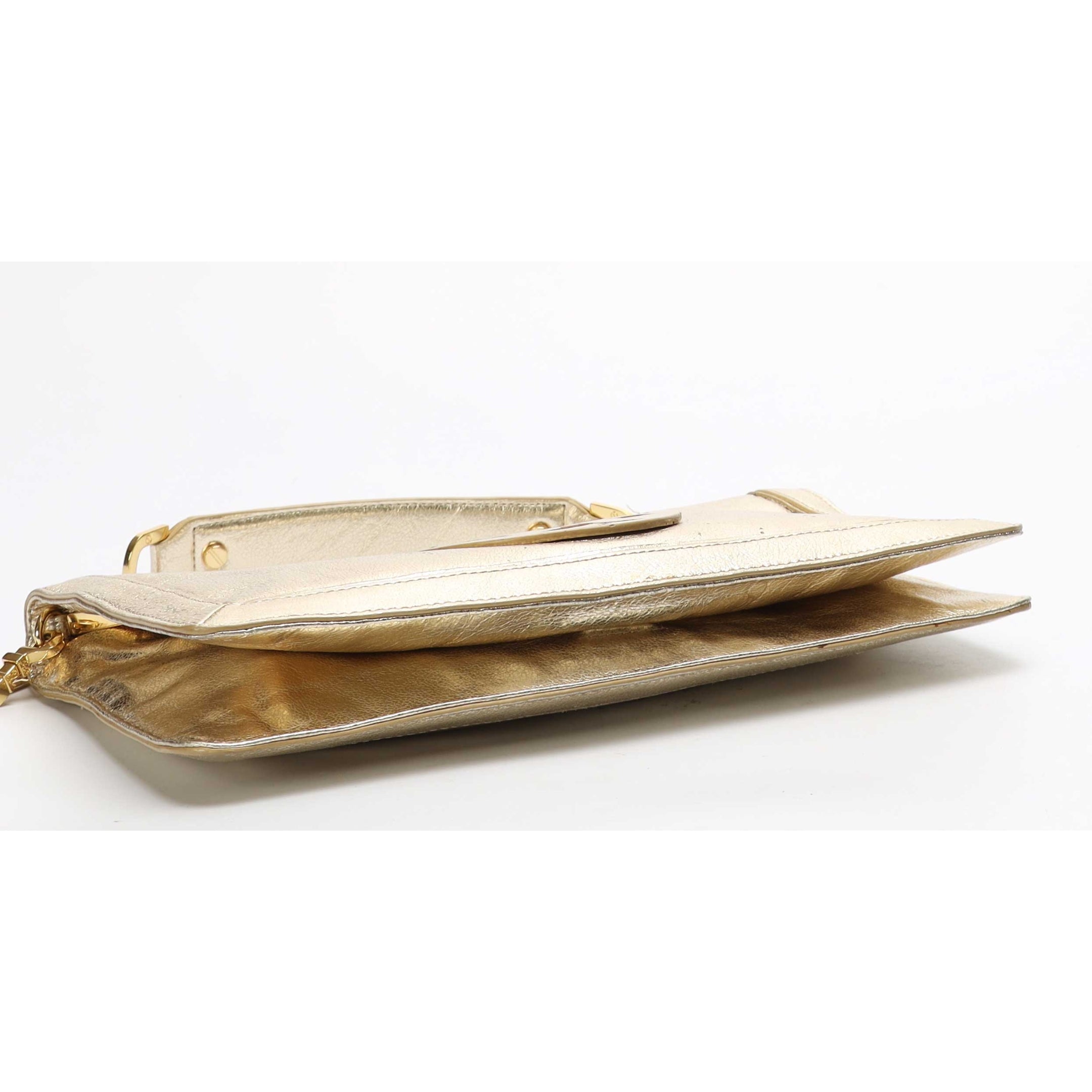 Tory Burch Reva Metallic Gold Clutch