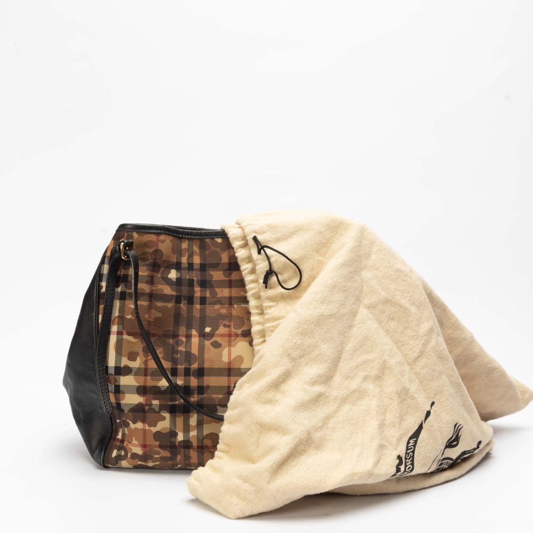 Burberry Black Camouflage Check Canterbury Tote