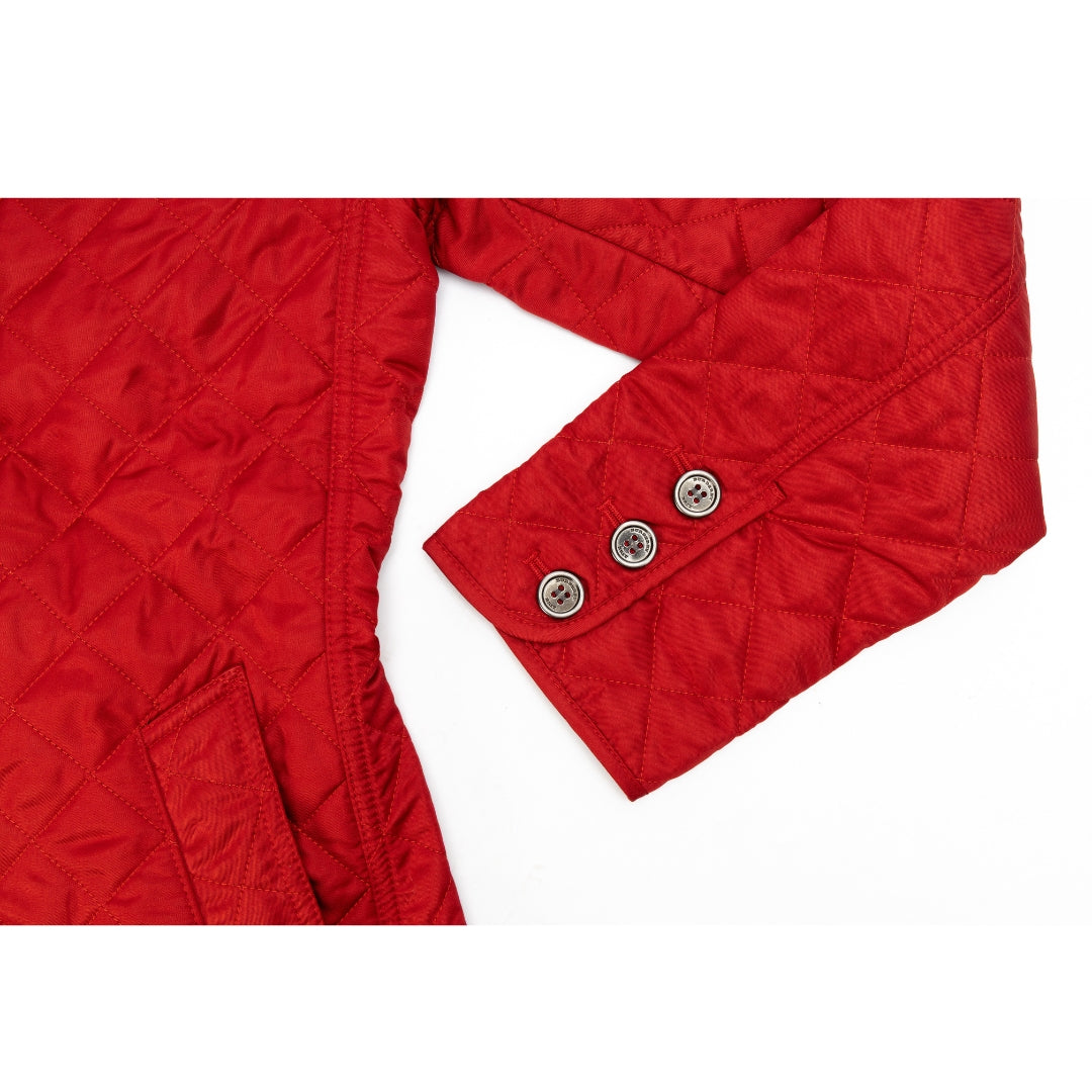 Burberry Red Diamond Quilt Button Front Jacket