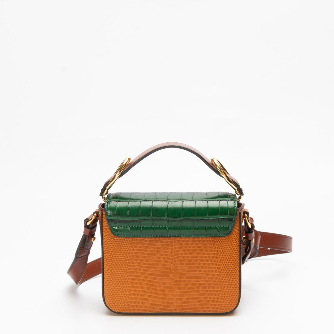 Chloe Croc Embossed Mini C Crossbody Bag