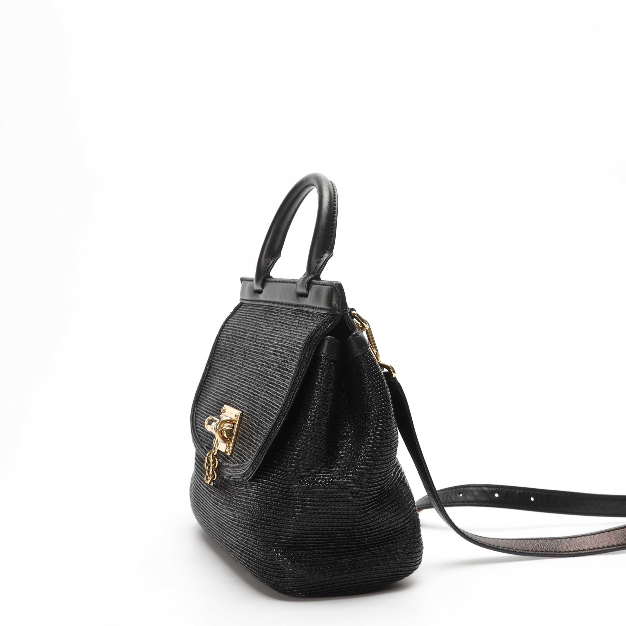 Dolce & Gabbana Black Miss Sicily Top Handle Bag