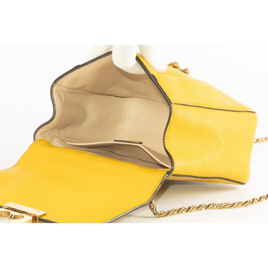 Chloe Mustard Leather Small Elsie Shoulder Bag