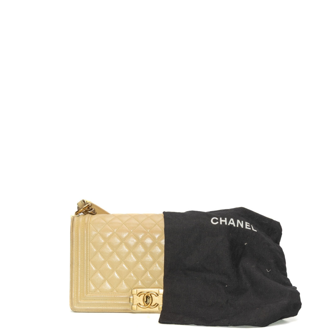 Chanel Medium Lambskin Boy Flap Crossbody Bag