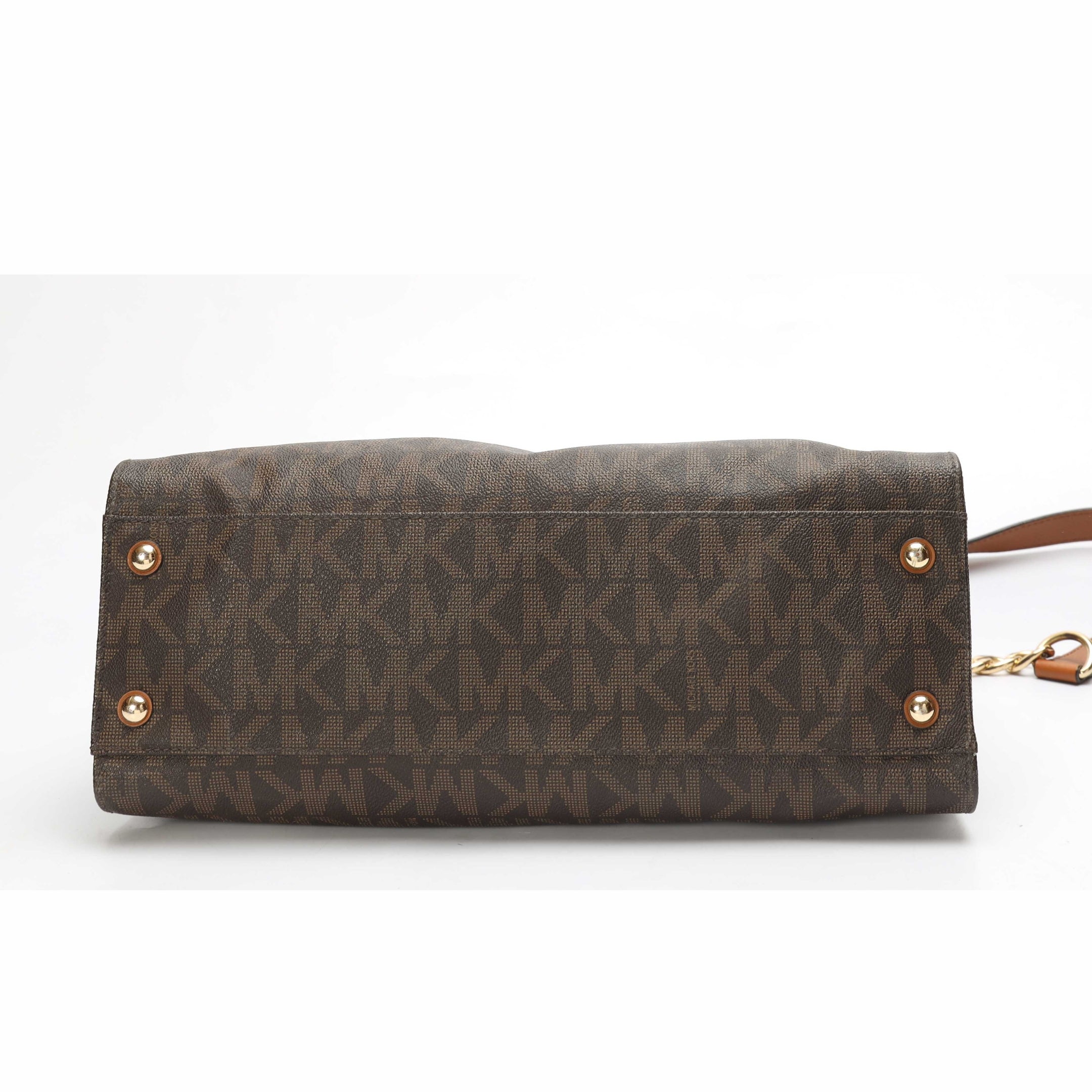 Michael Kors Brown Logo Large East West Hamilton Tote
