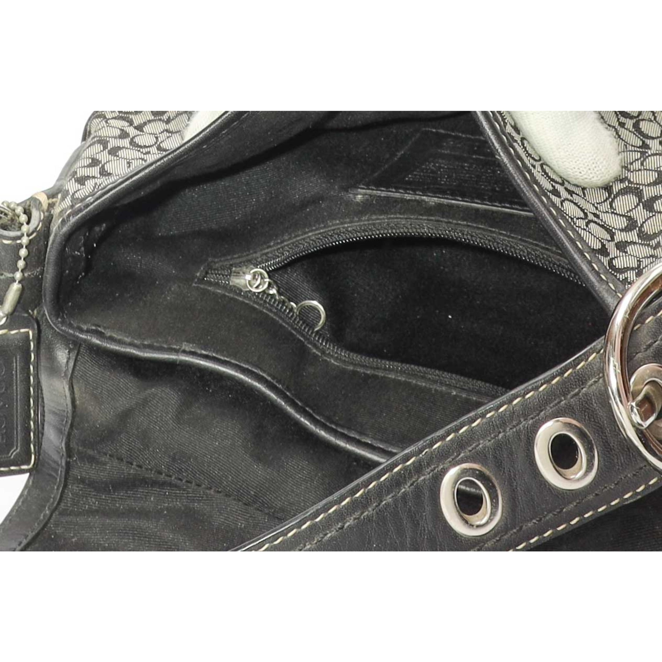 Coach Black Signature Soho Buckle Shoulder Bag