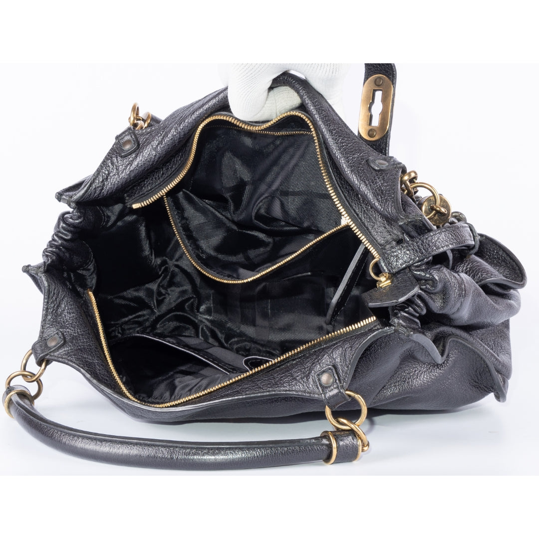 Burberry Bartow Black Leather Shoulder Bag