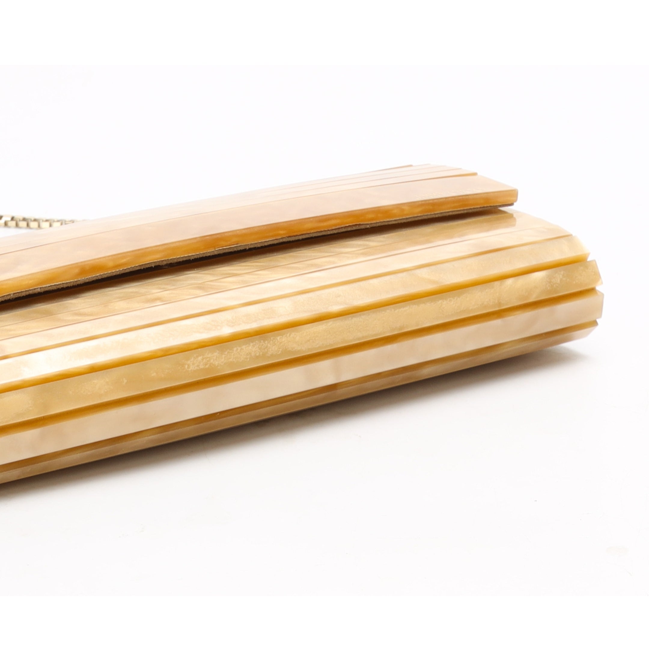 Jimmy Choo Gold Mother of Pearl Clutch Bag