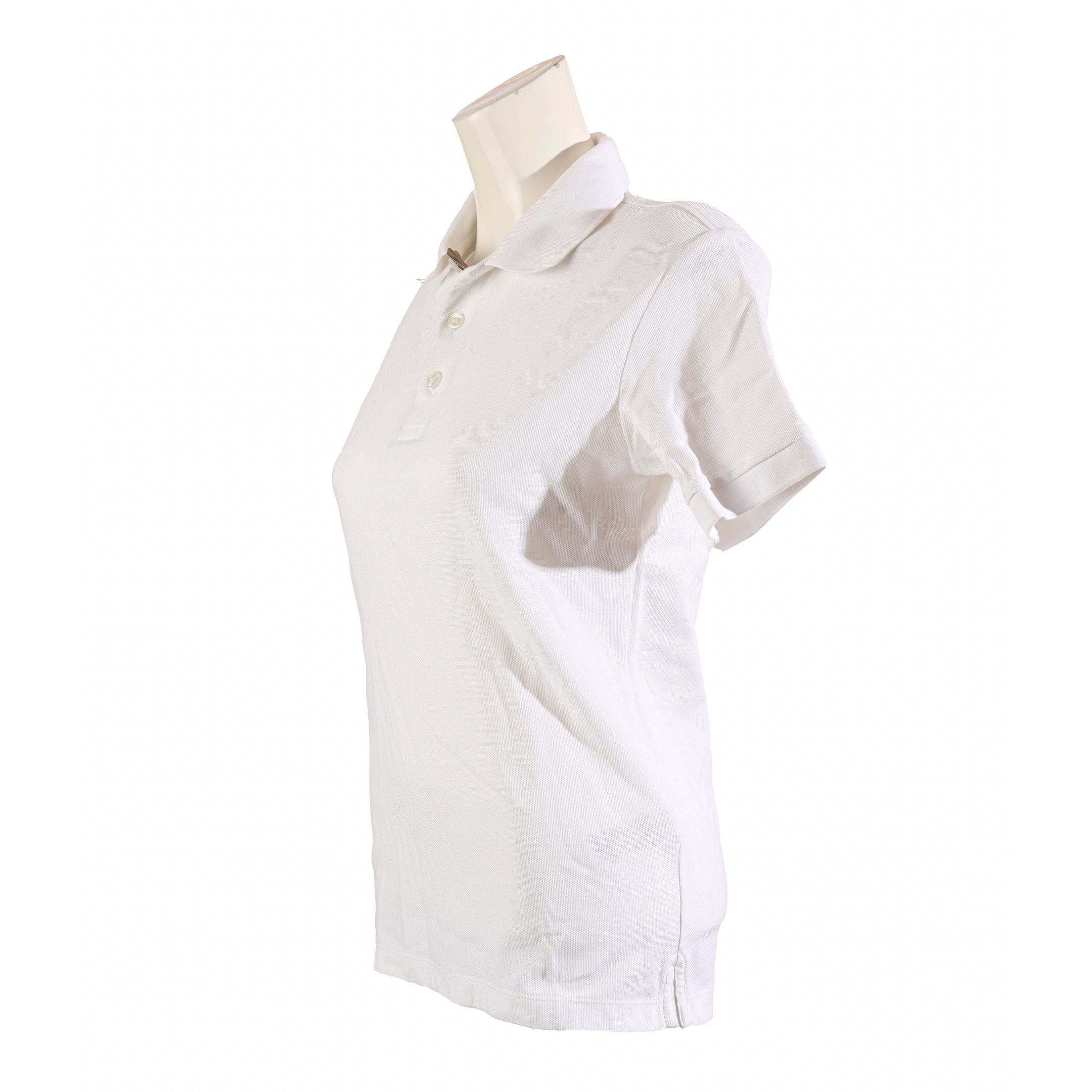 Burberry Check White Polo T- Shirt
