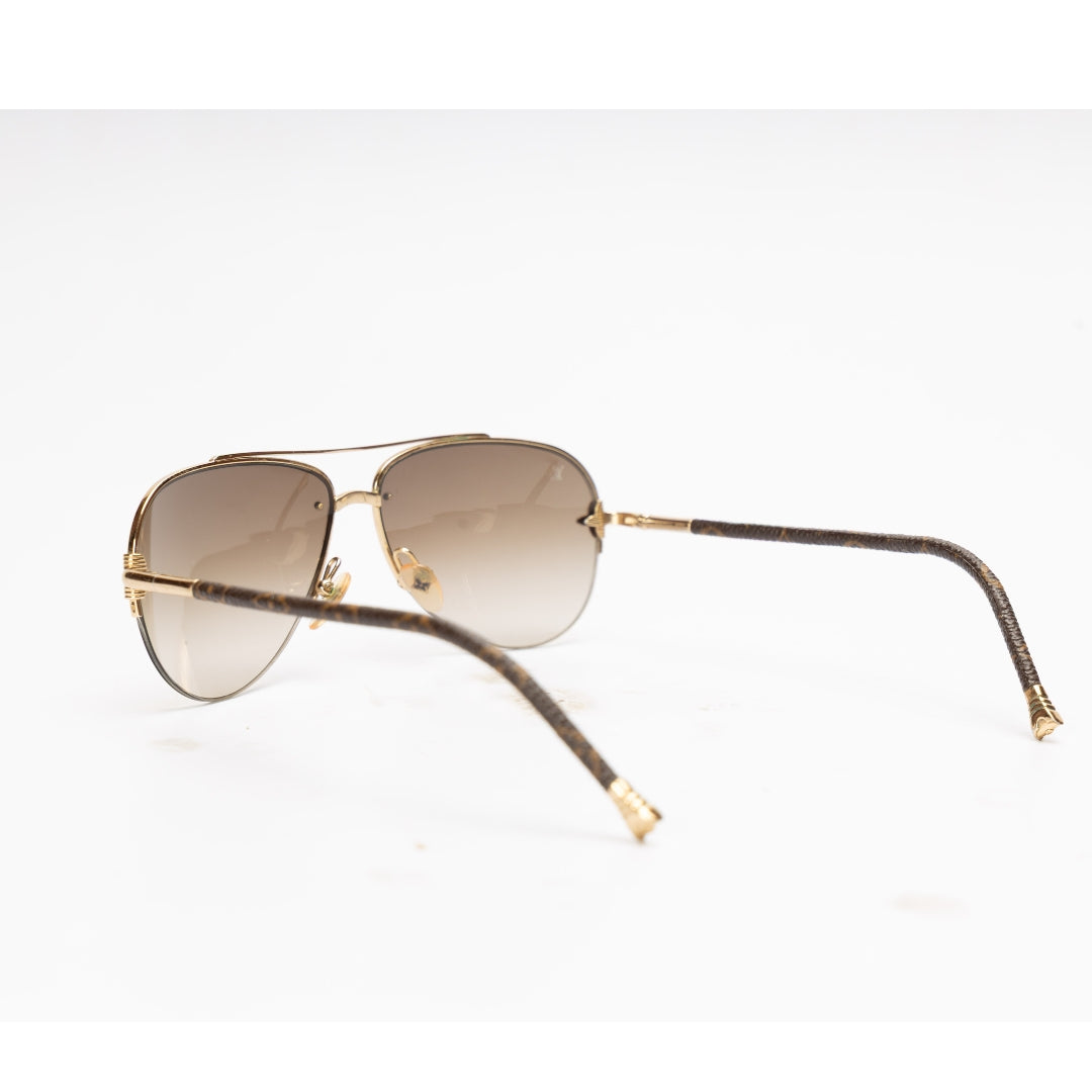 Louis Vuitton Petite Brown Gradient Aviator Sunglasses