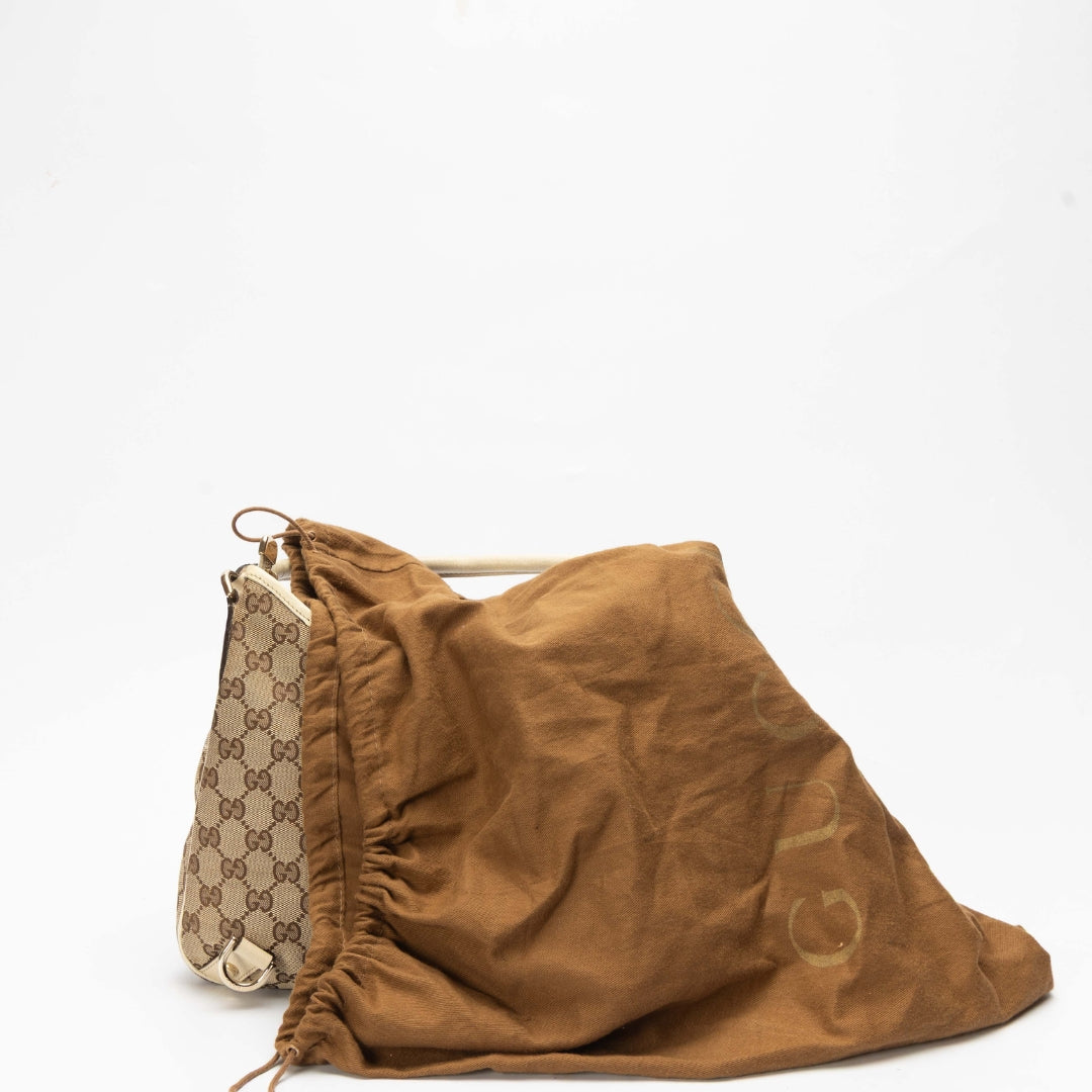 Gucci Beige GG Abbey D-Ring Hobo Bag