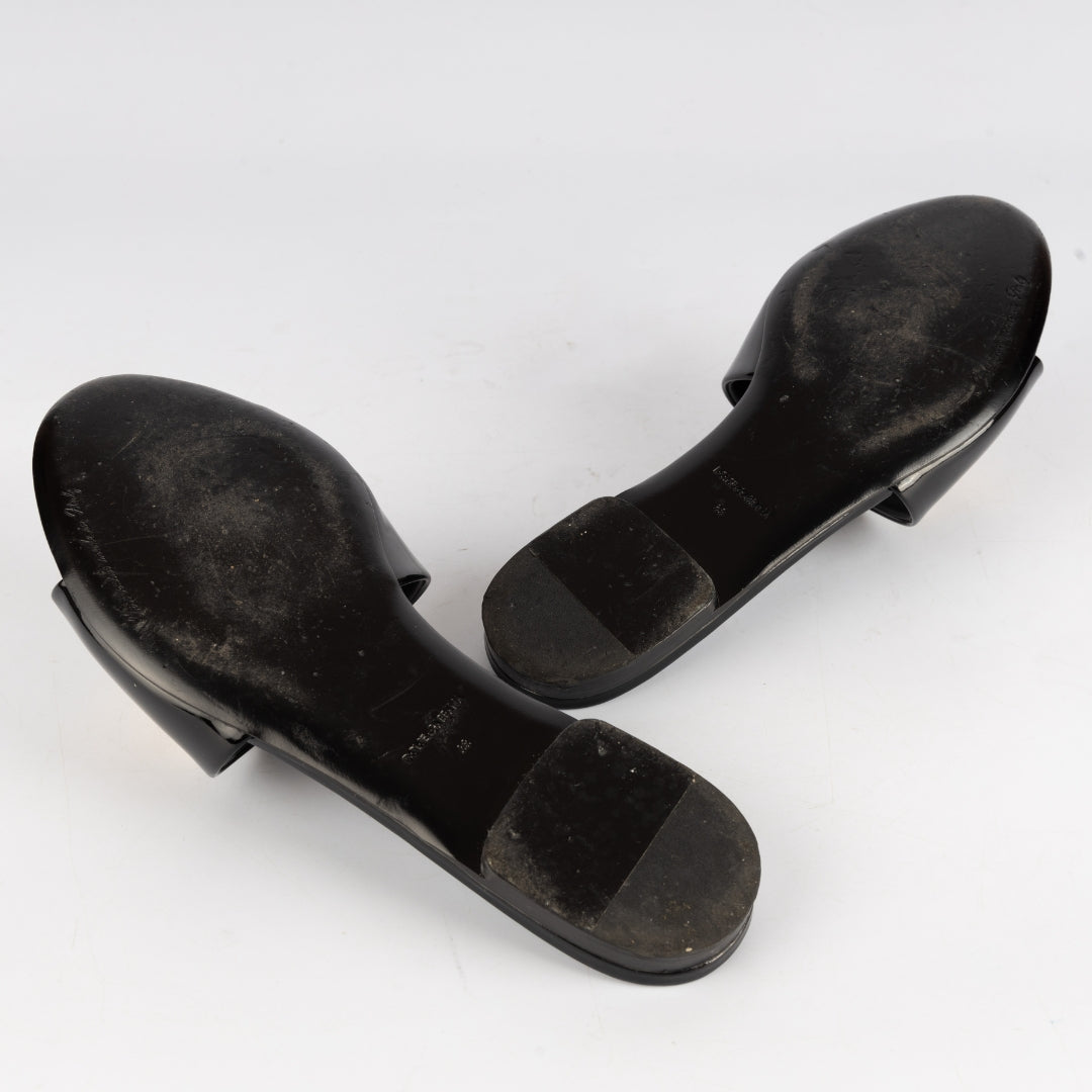 Dolce & Gabbana DG Logo Polished Calfskin Sliders