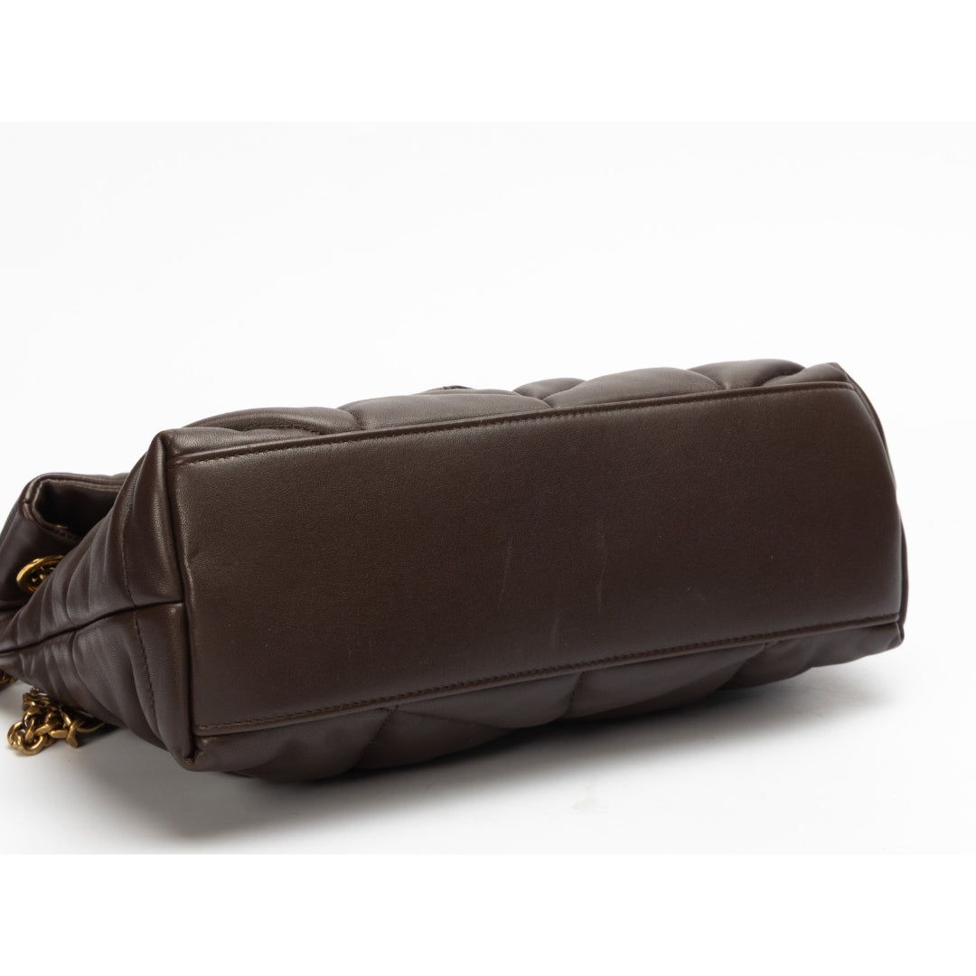Saint Laurent Brown Loulou Puffer Shoulder Bag