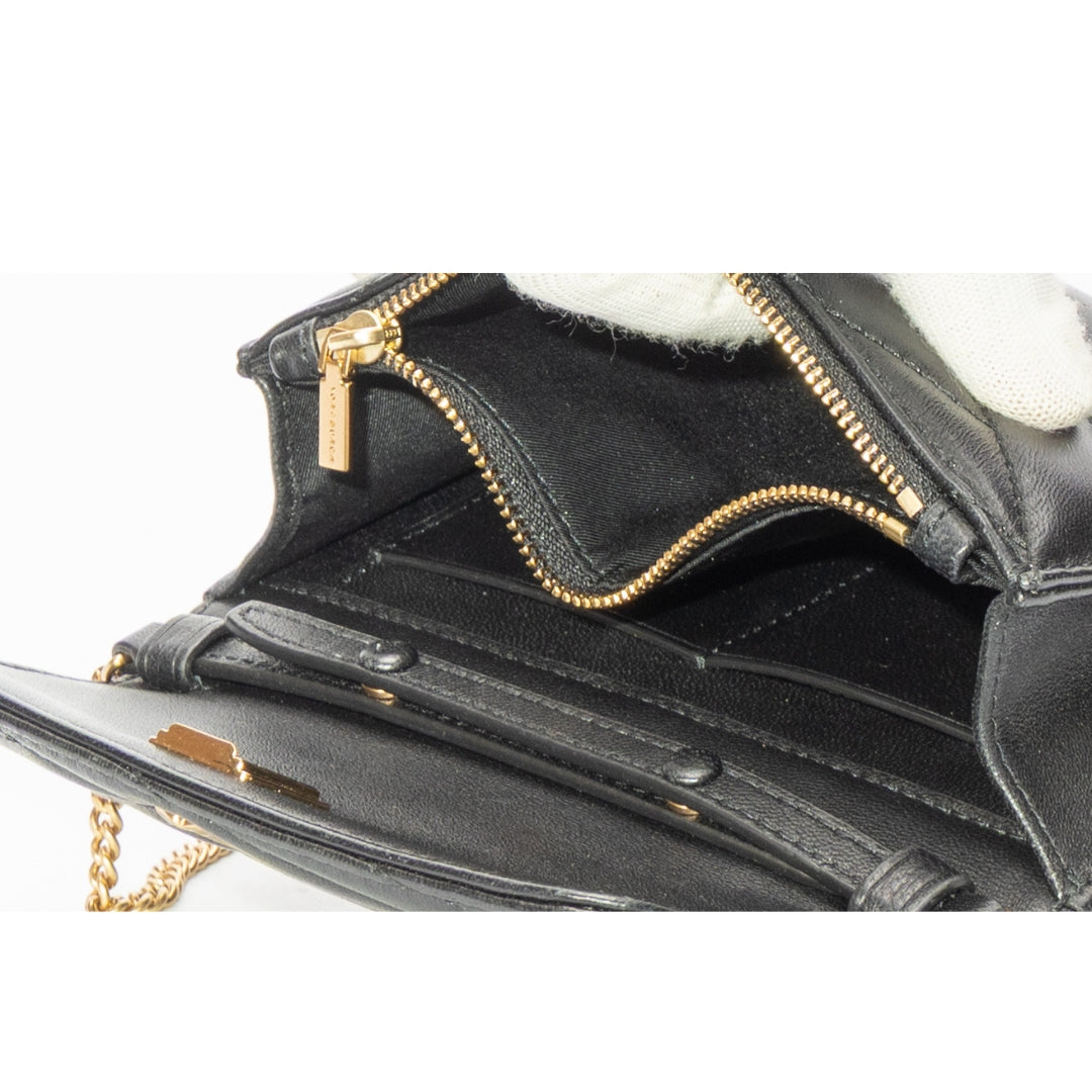 Tory Burch Mini Kira Chevron Black Chain Bag