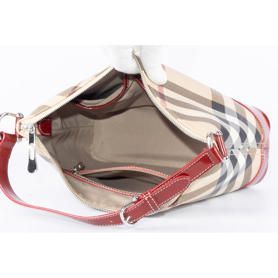 Burberry Nova Check Beige/Red Baguette