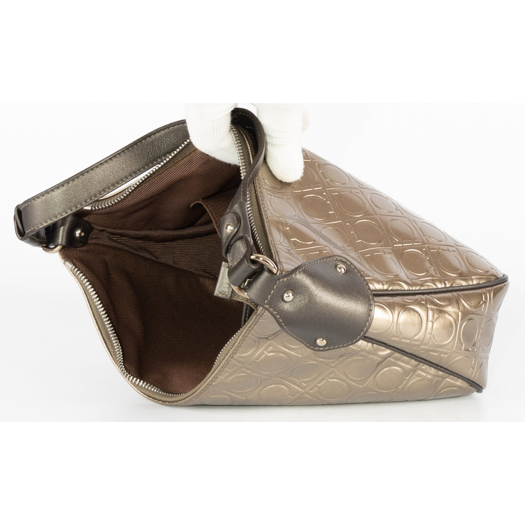 Salvatore Ferragamo Metallic Leather Shoulder Bag