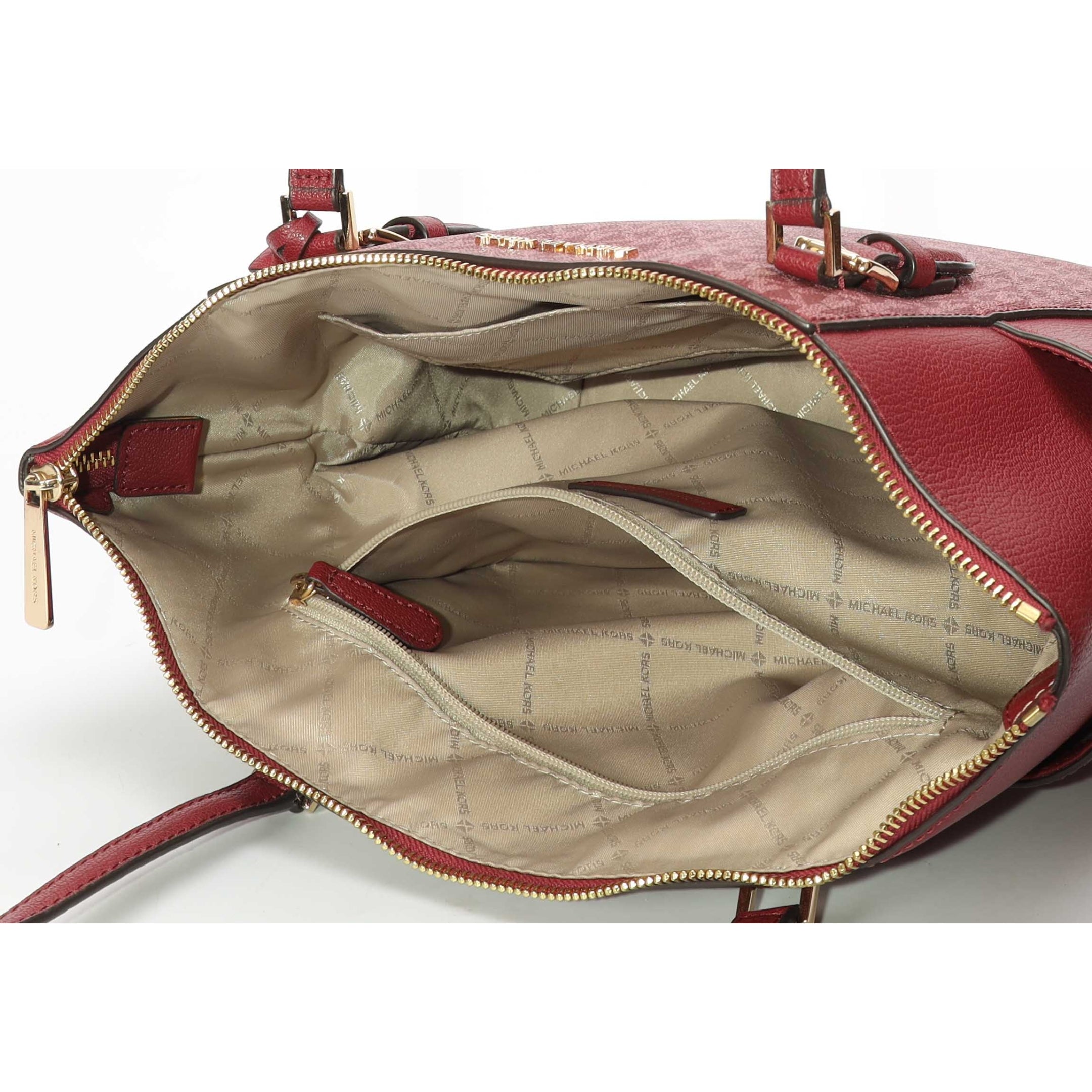 Michael Kors Maroon Charlotte Logo Tote