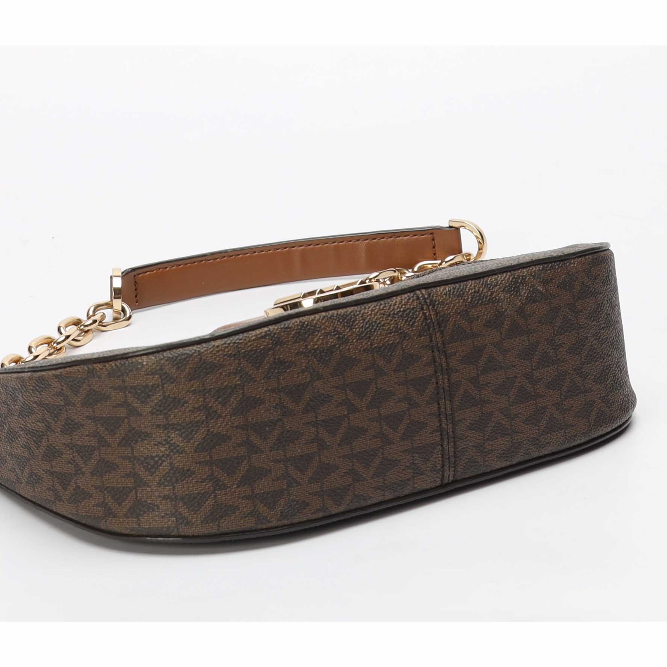 Michael Kors Brown Logo Carmen XS Shoulder Bag