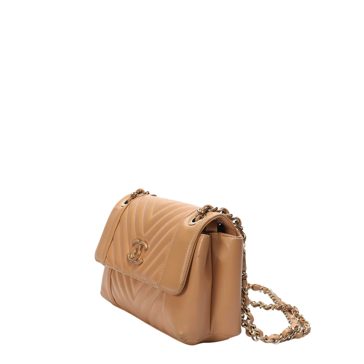 Chanel Beige Flap Crossbody Bag