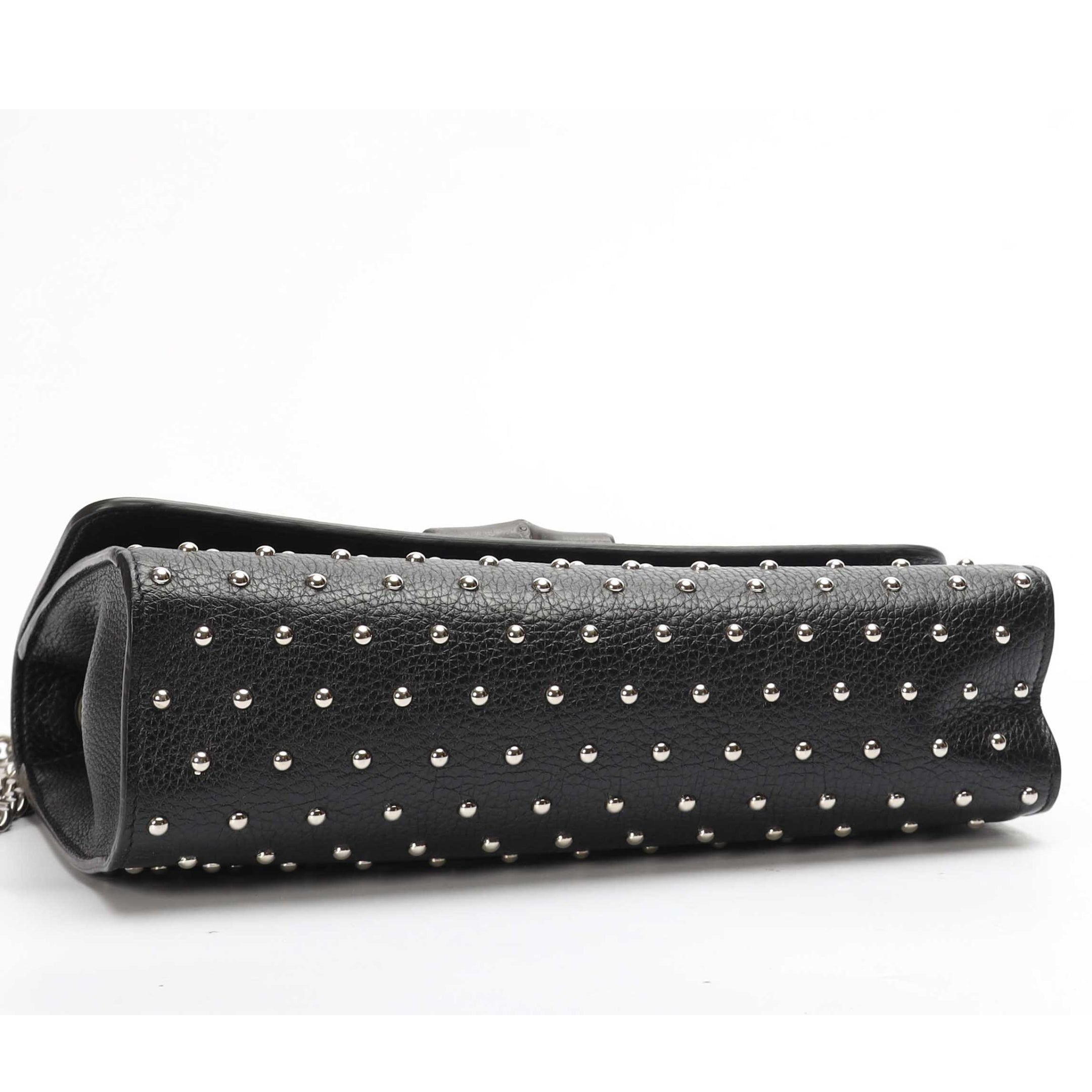 Gucci Black Studded Miss Bamboo Shoulder Bag