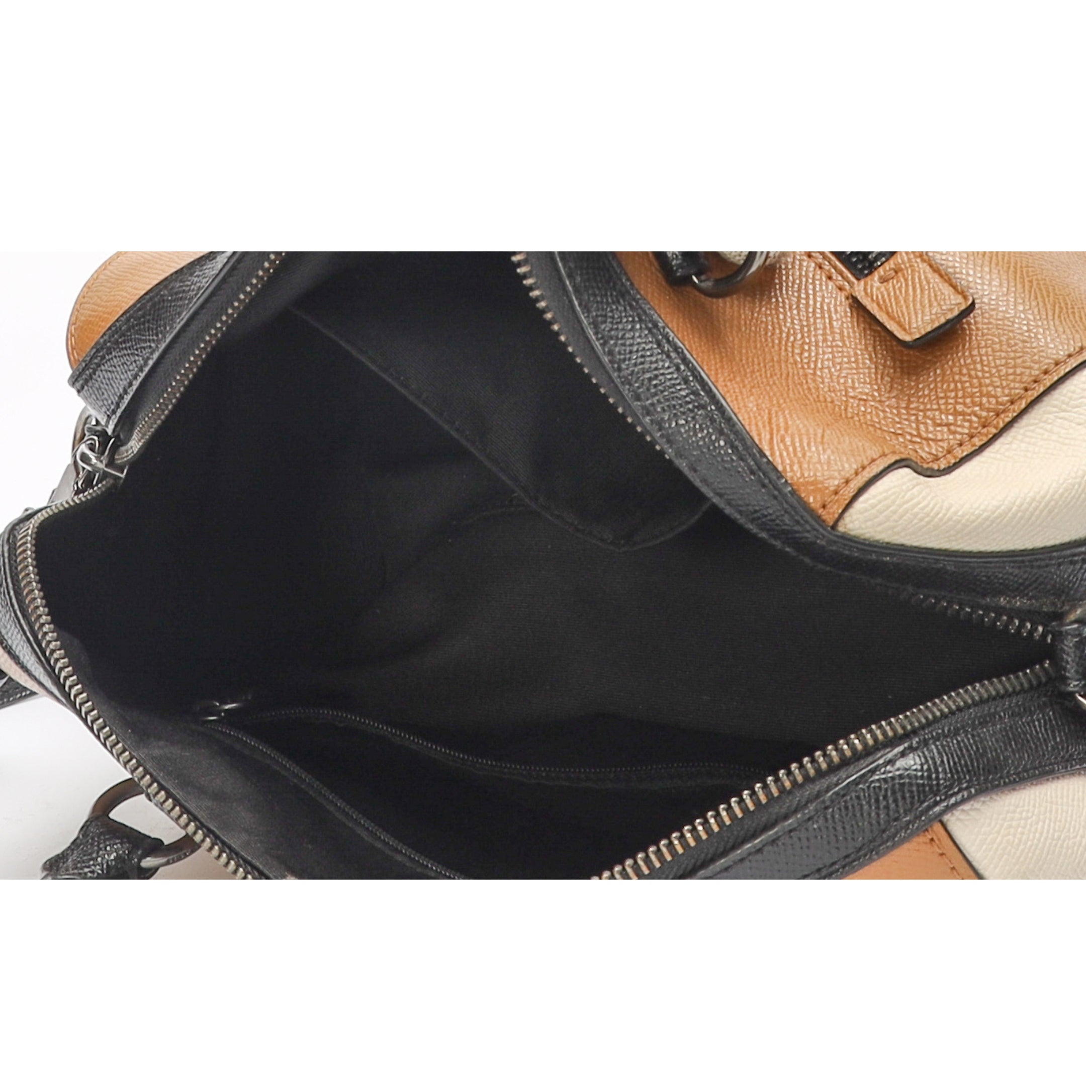 Coach Rowan Tan White Convertible Satchel