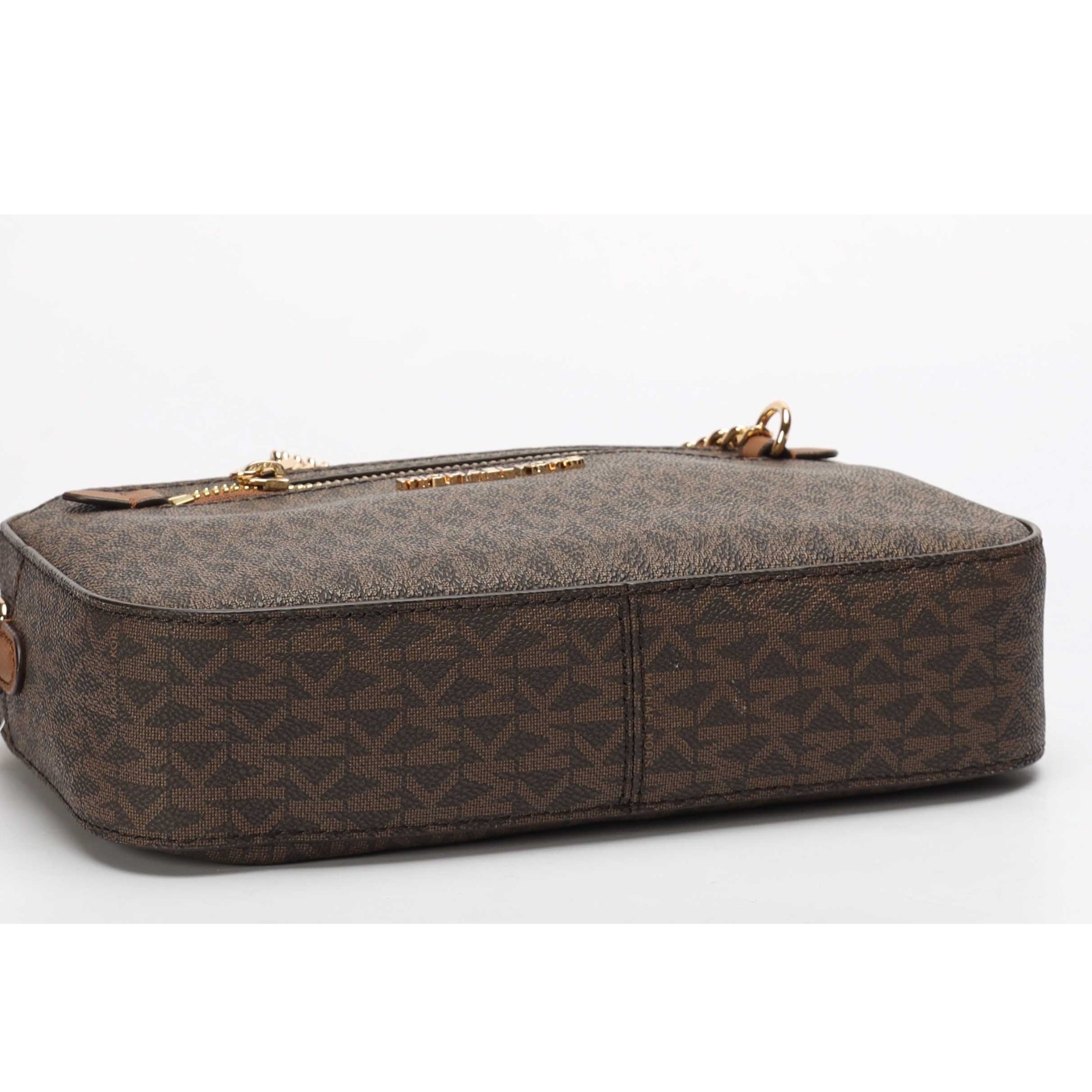 Michael Kors Jet Set Large Brown Logo Crossbody Bag