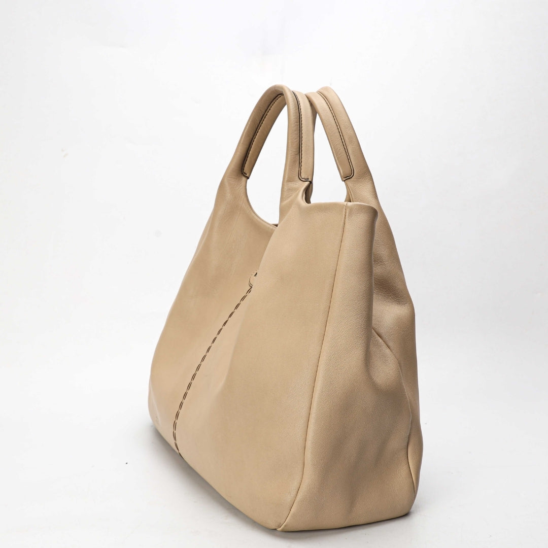 Tods Beige Large Shopping Tote