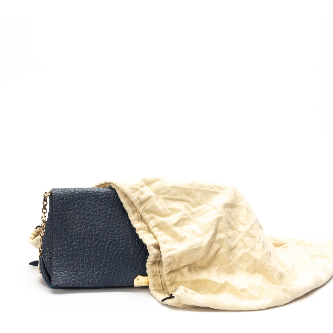Burberry Blue Mildenhall Flap Shoulder Bag