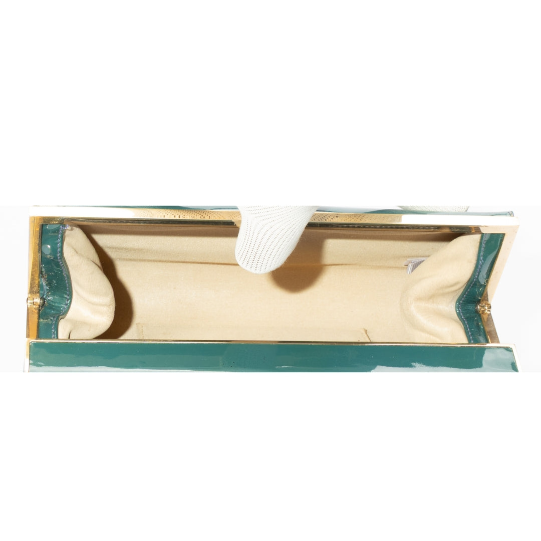 Jimmy Choo Green Carmen Frame Clutch