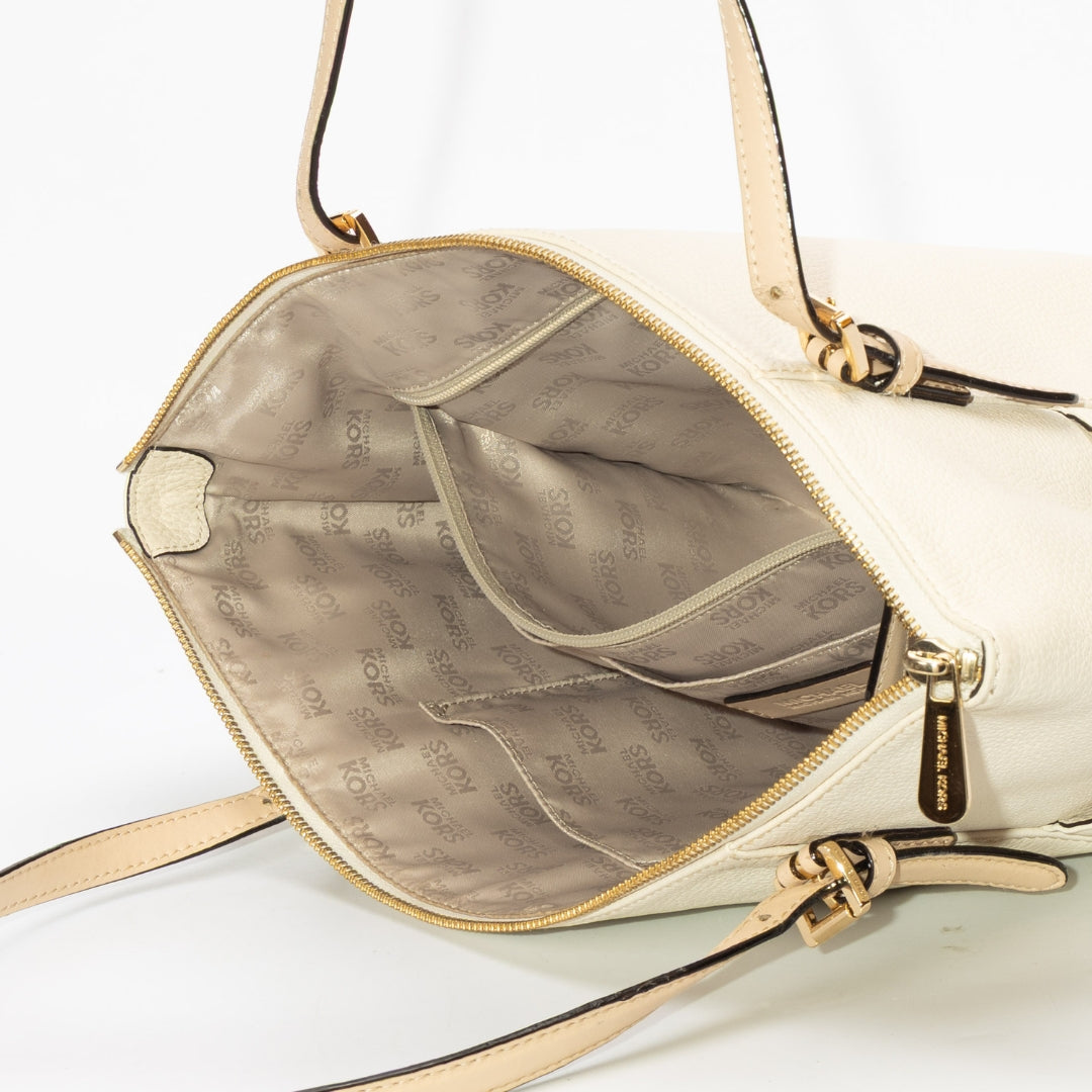Michael Kors Beige Jet Set Large Tote Bag