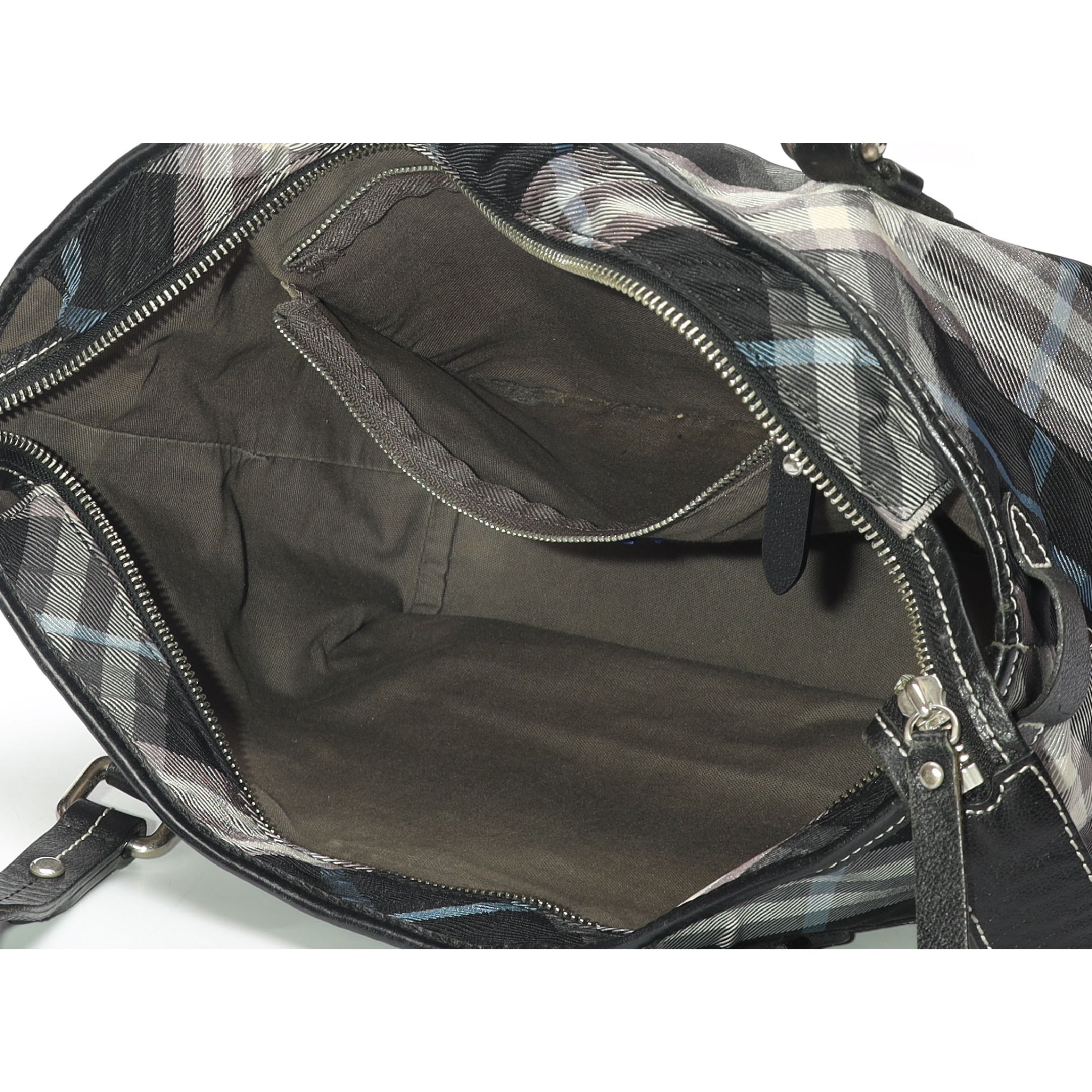 Burberry Blue Plaid Checks Tote