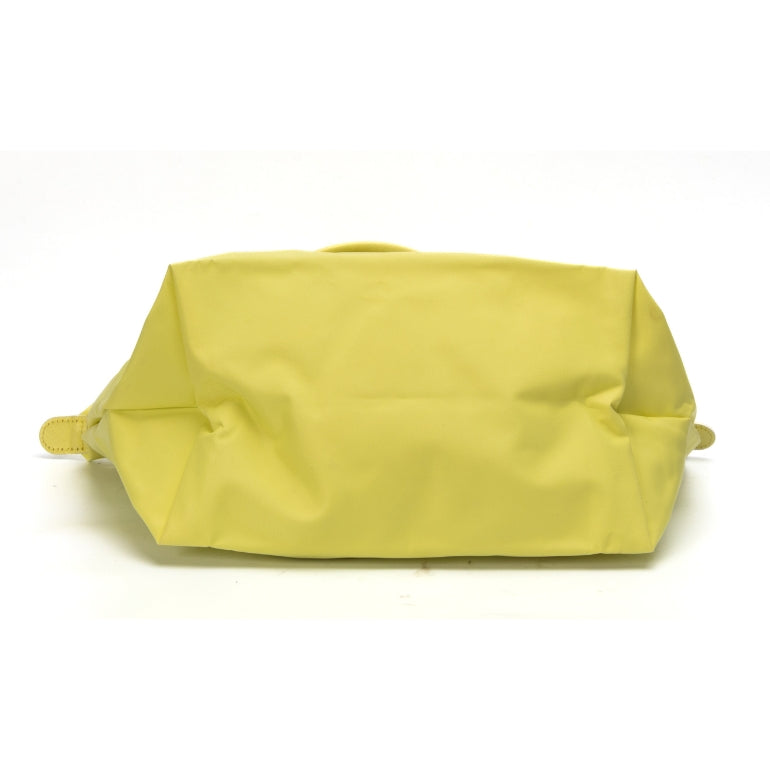 Longchamp Le Pliage Club Small Nylon Short Handle Tote Prune Lemon