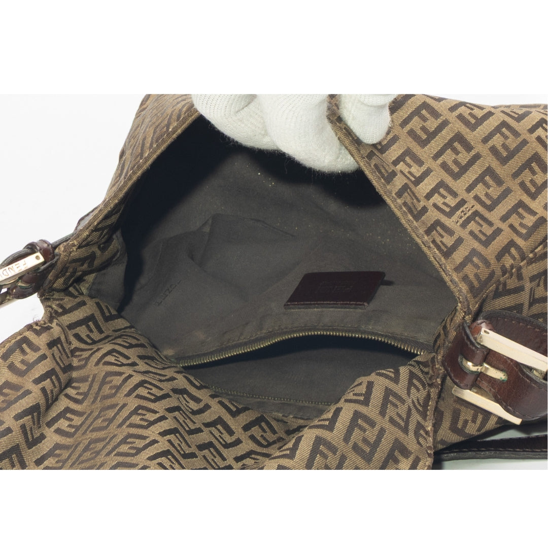Fendi Brown Zucca Big Mamma Flap Baguette