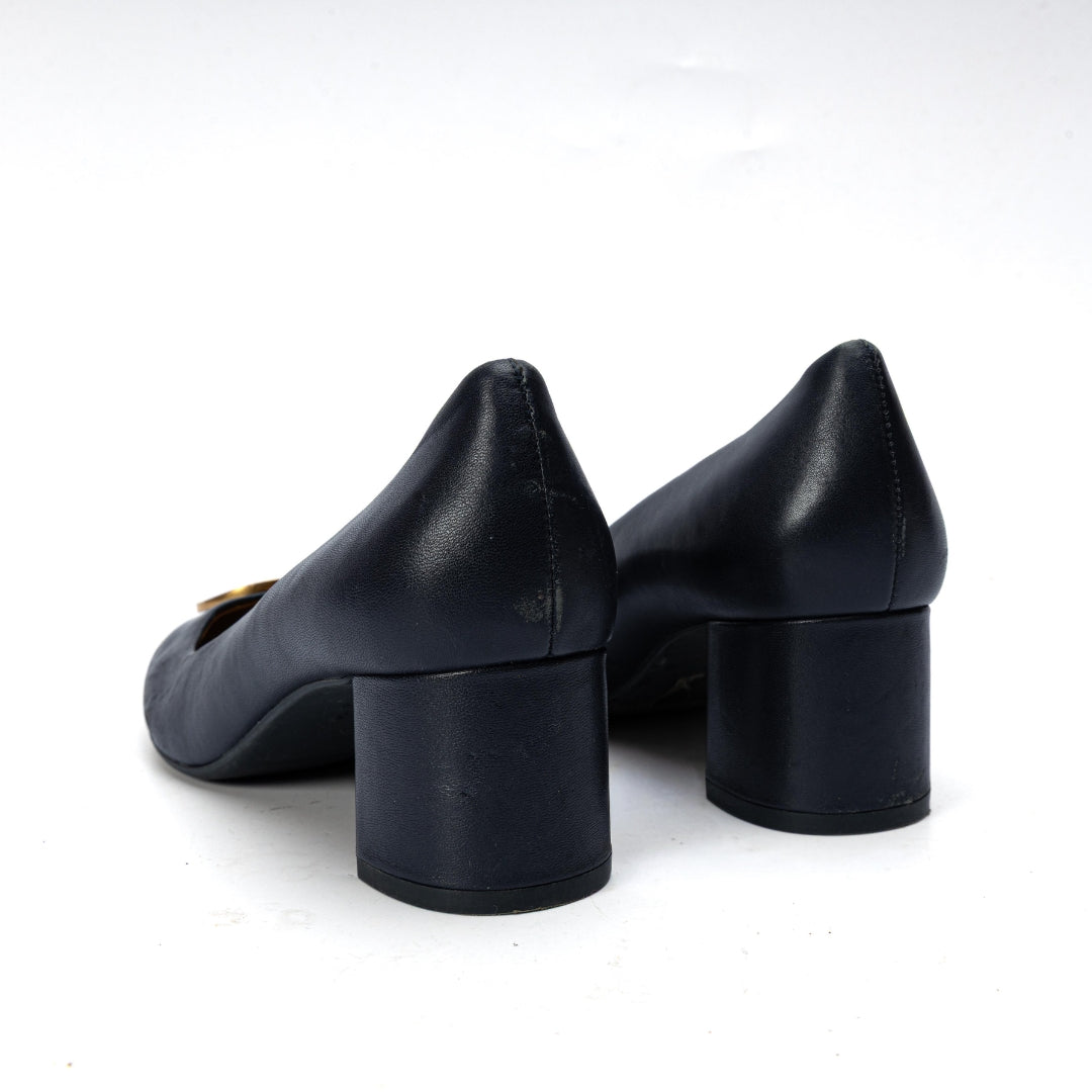 Tory Burch Black Logo Pumps