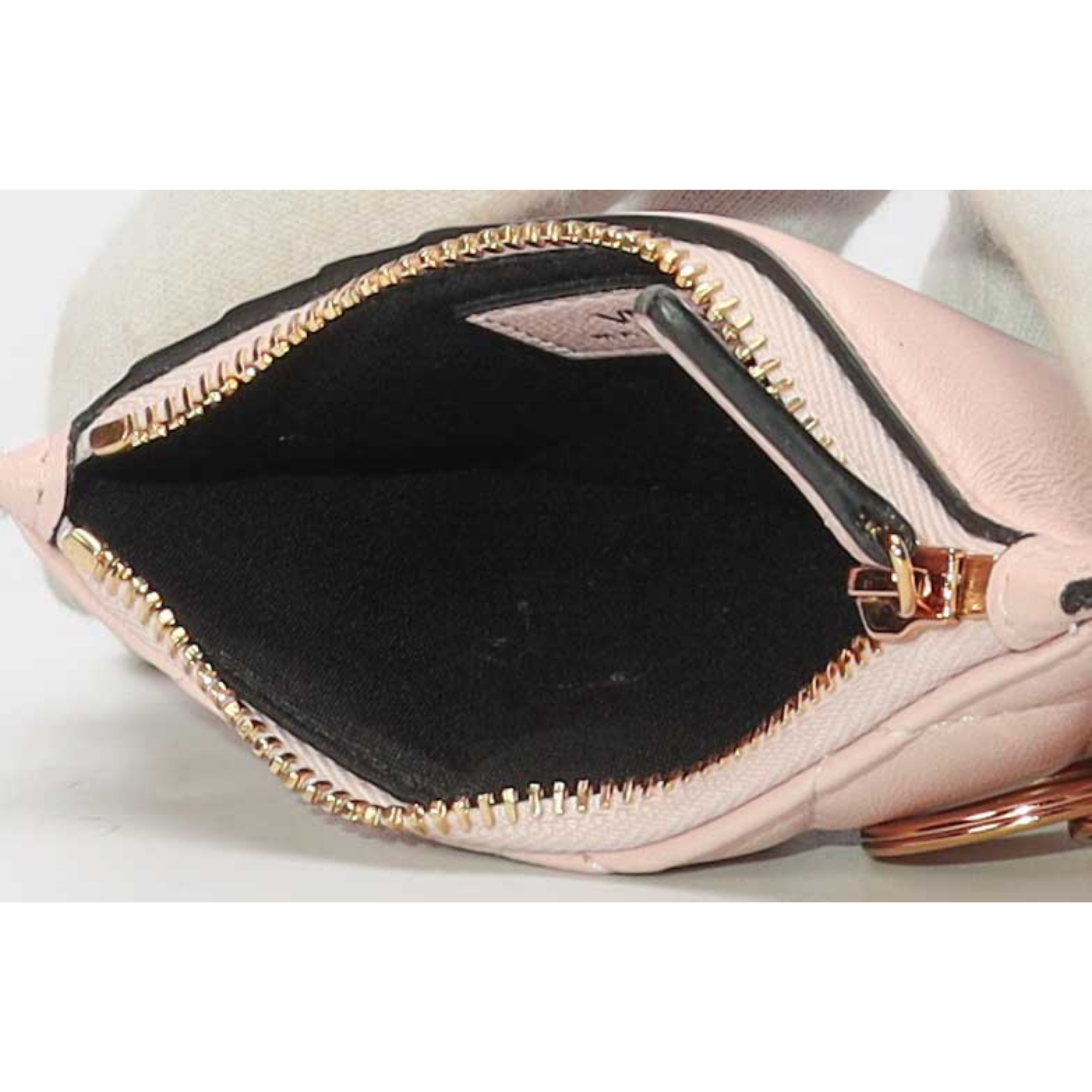 Versace Pink Quilted Card Case Keychain