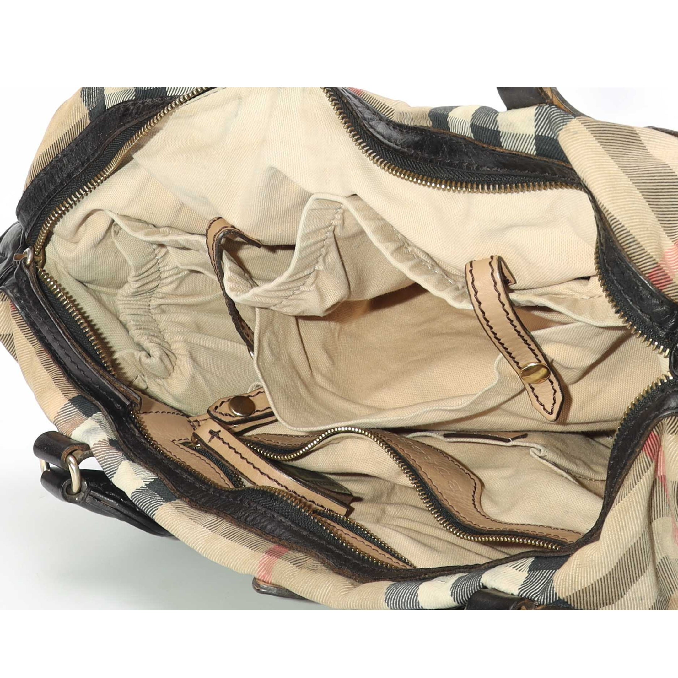 Burberry Nova Check Black/Beige Convertible Satchel