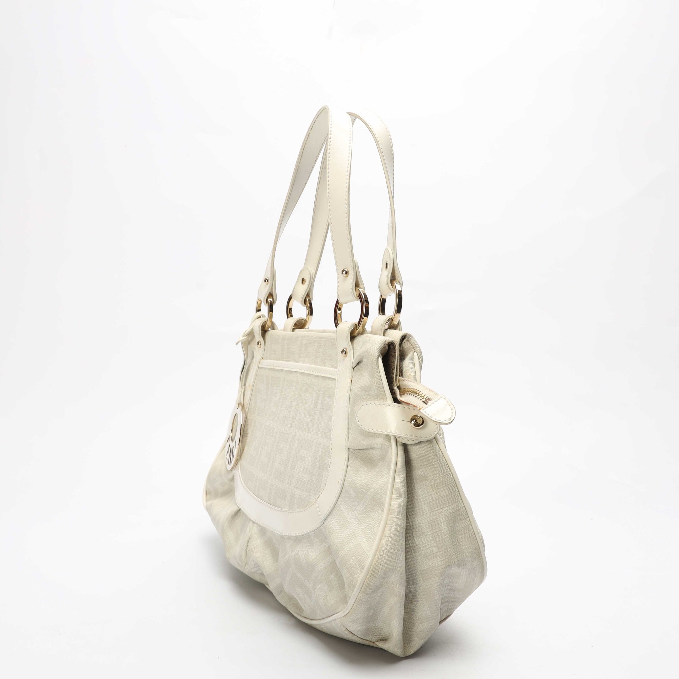 Fendi Cream Zucca Chef Shoulder Bag