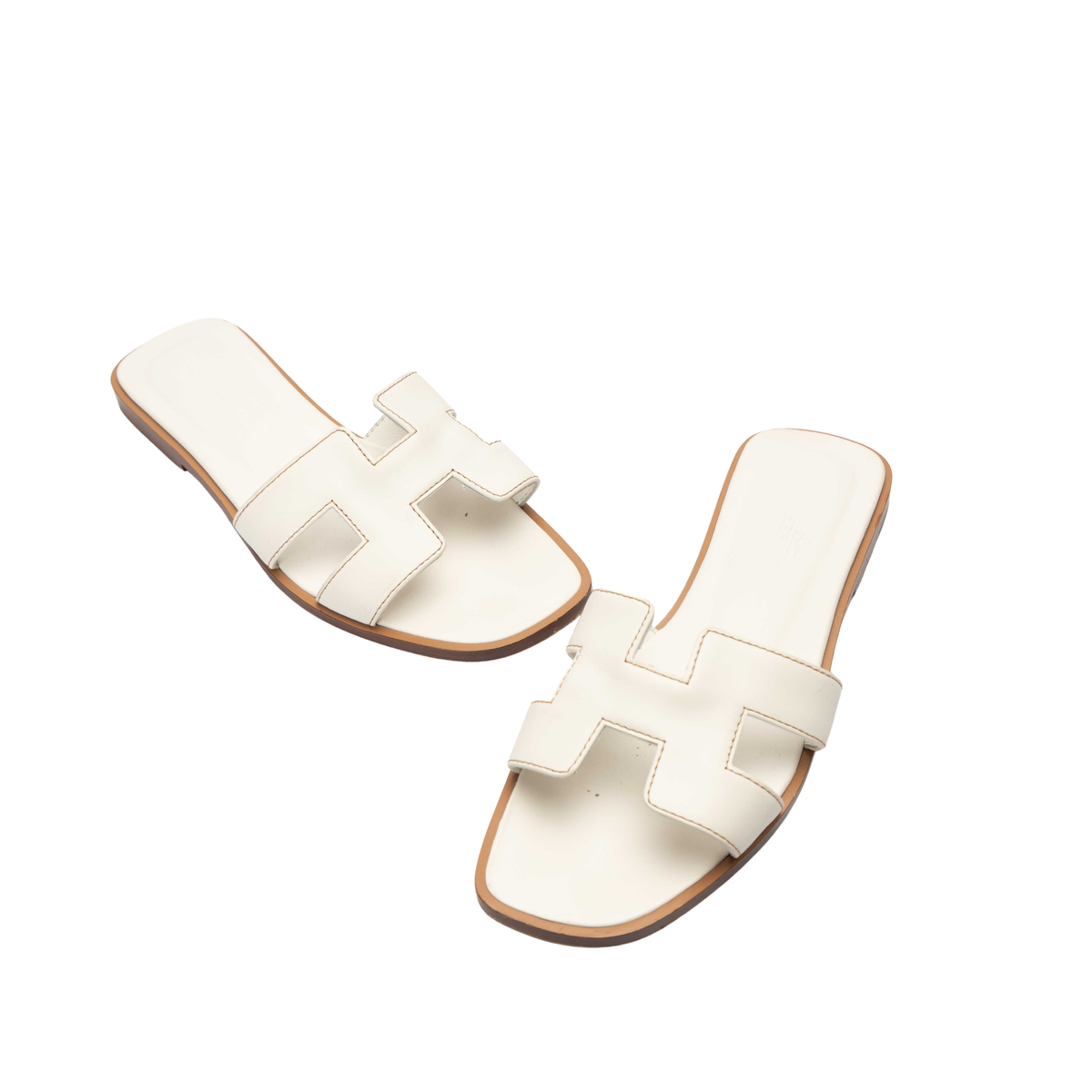 Hermes White Oran sandal