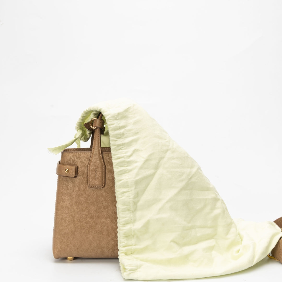 Burberry Beige Banner Derby Convertible Satchel