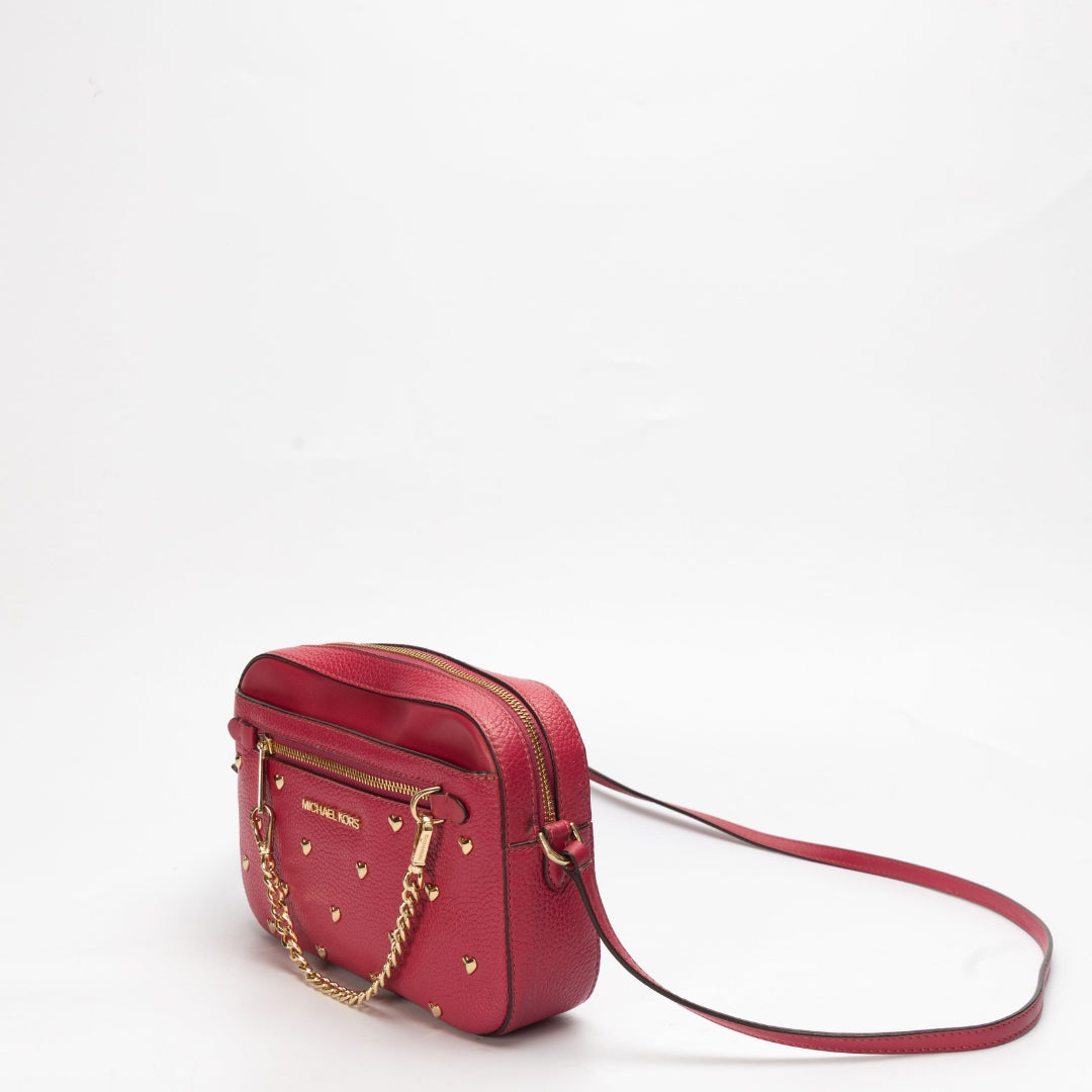 Michael Kors Jet Set Studded Hearts Shoulder Bag