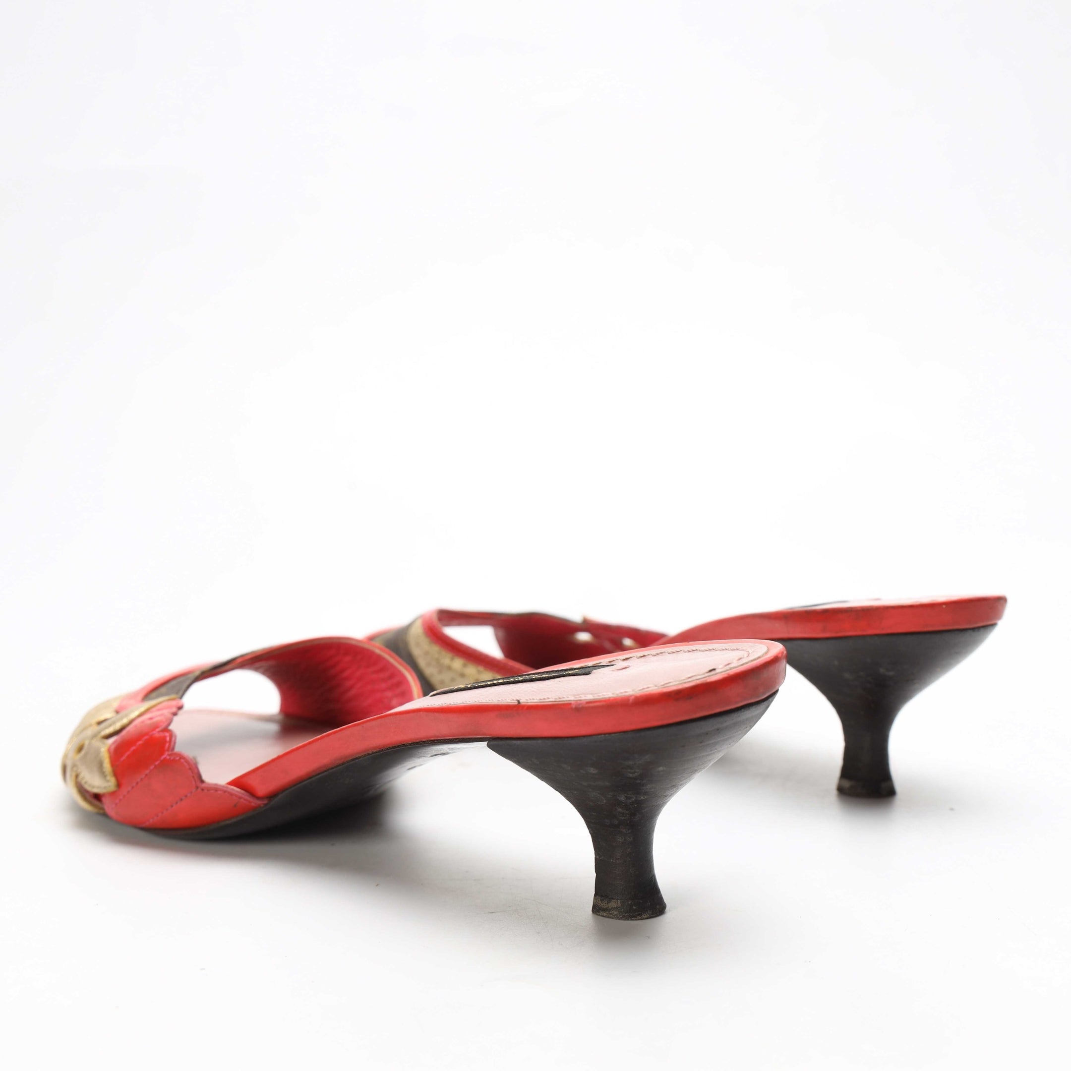 Louis Vuitton Monogram Vernis Metallic Mules