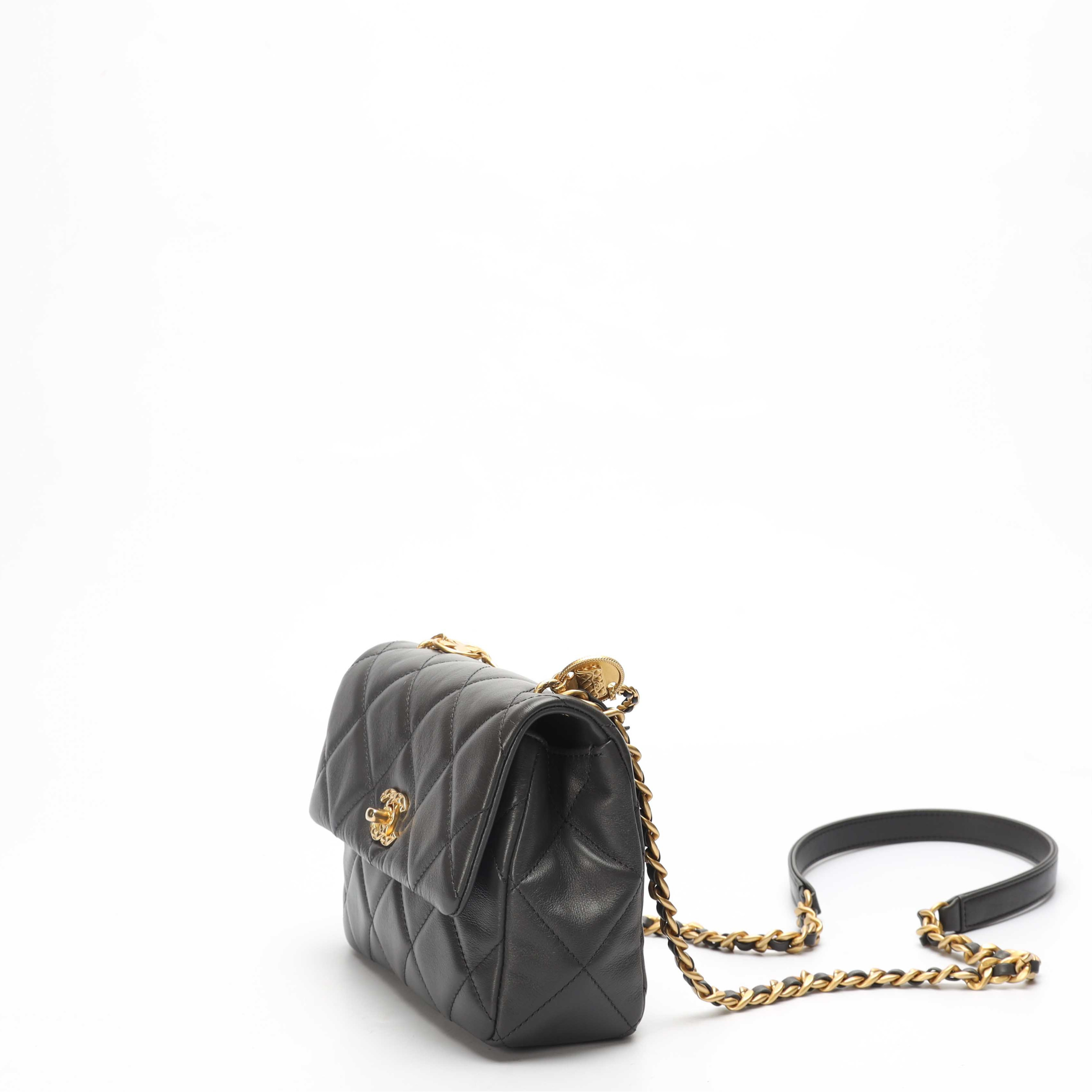 Chanel Quilted Flap Black Crossbody Bag