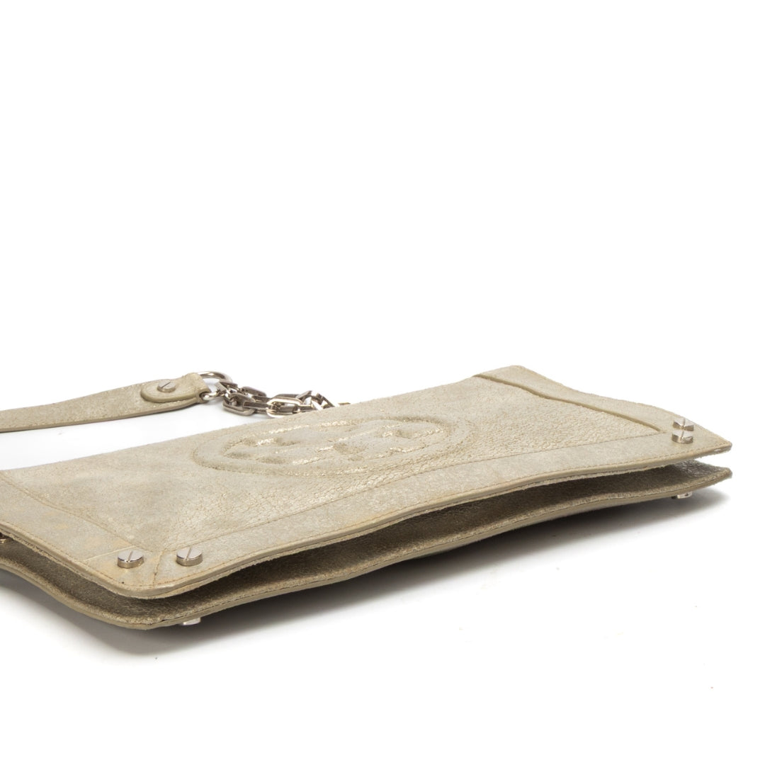 Tory Burch Metallic Gold Reva Shoulder Bag