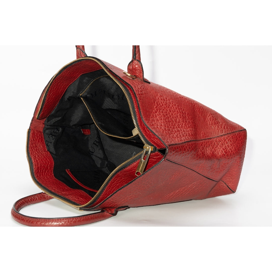 Burberry Red Leather Dewsbury Tote