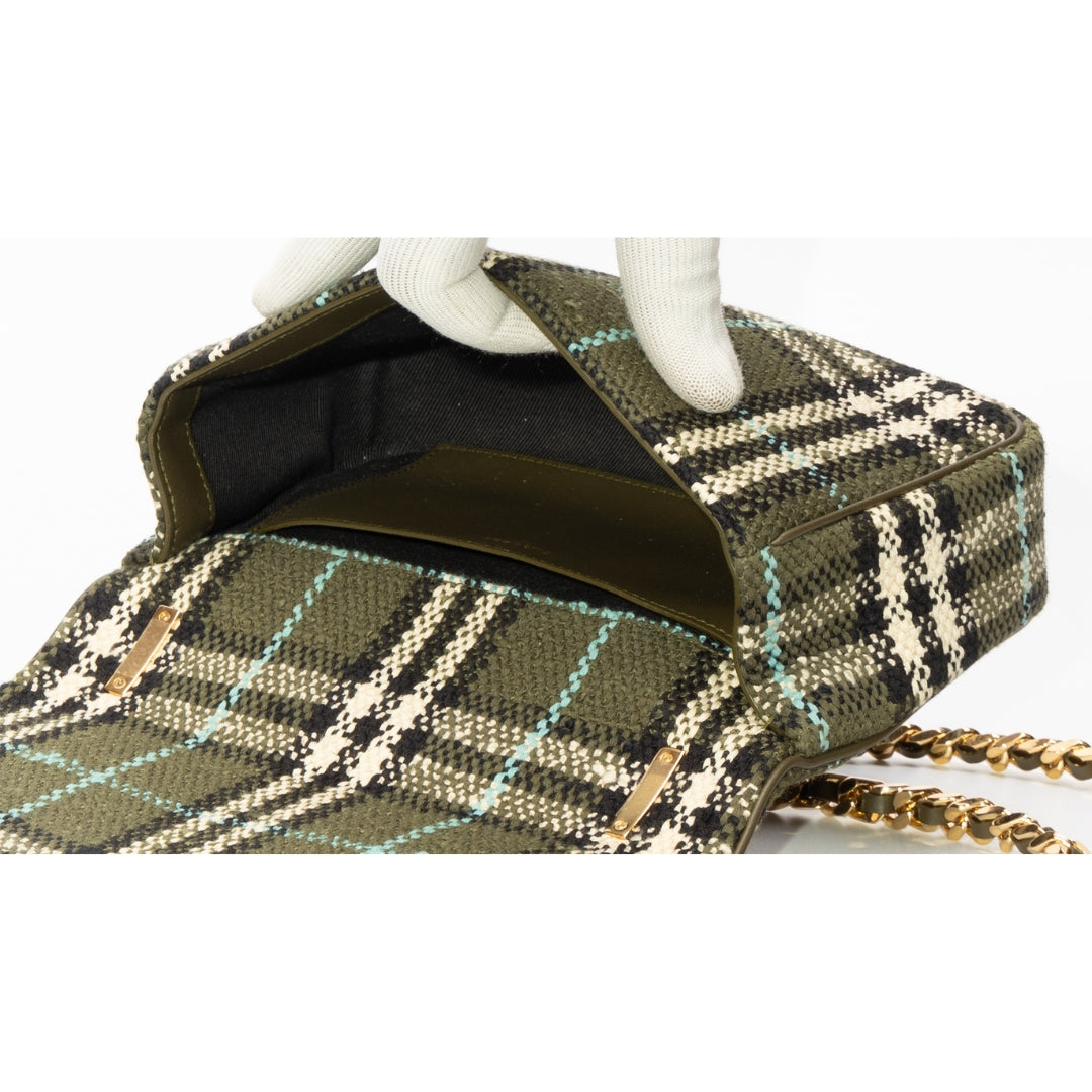 Burberry Lola Boucle Checked Crossbody Bag