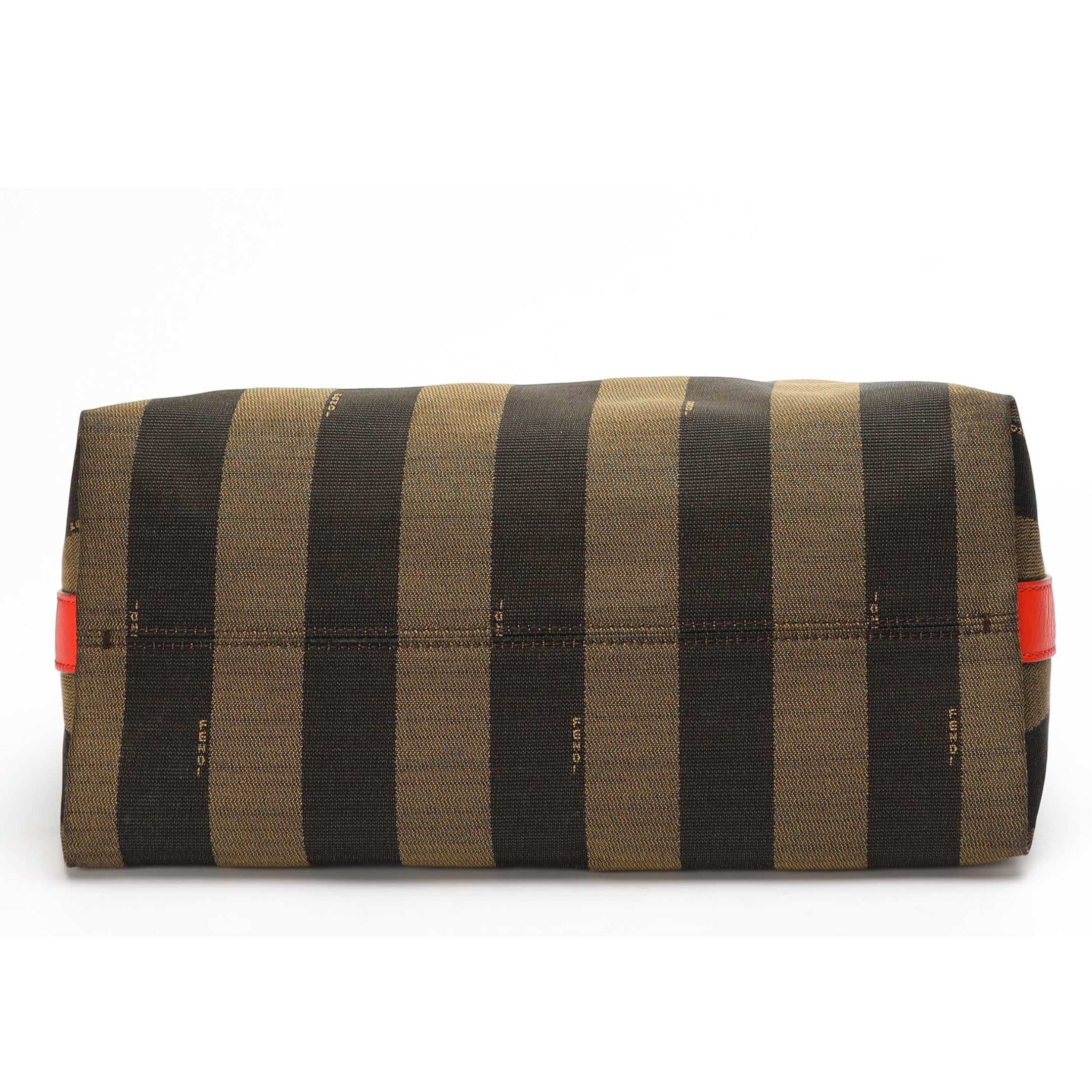 Fendi Brown Stripes Large Pequin Hobo Bag