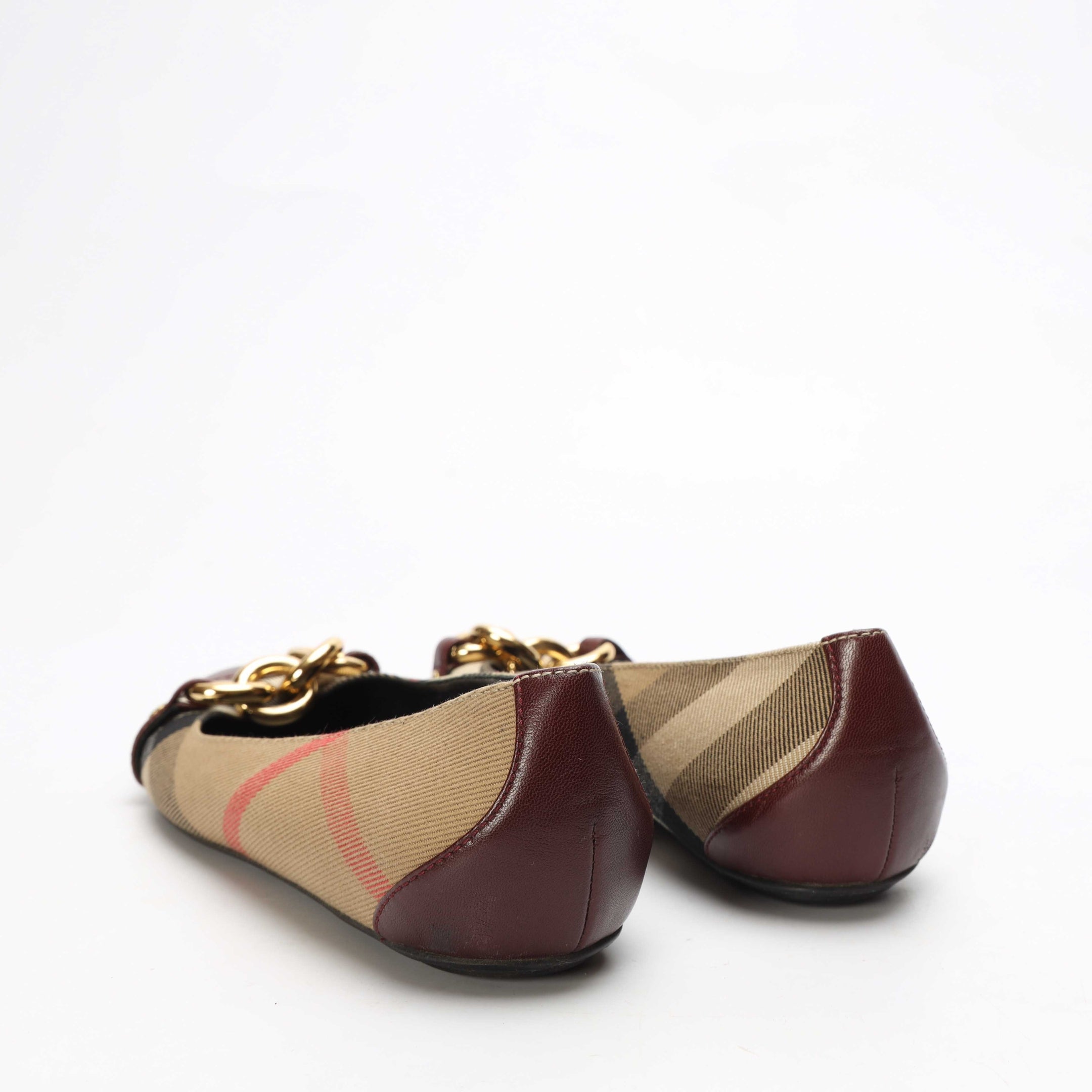 Burberry Beige House Check Chain Ballet Flats